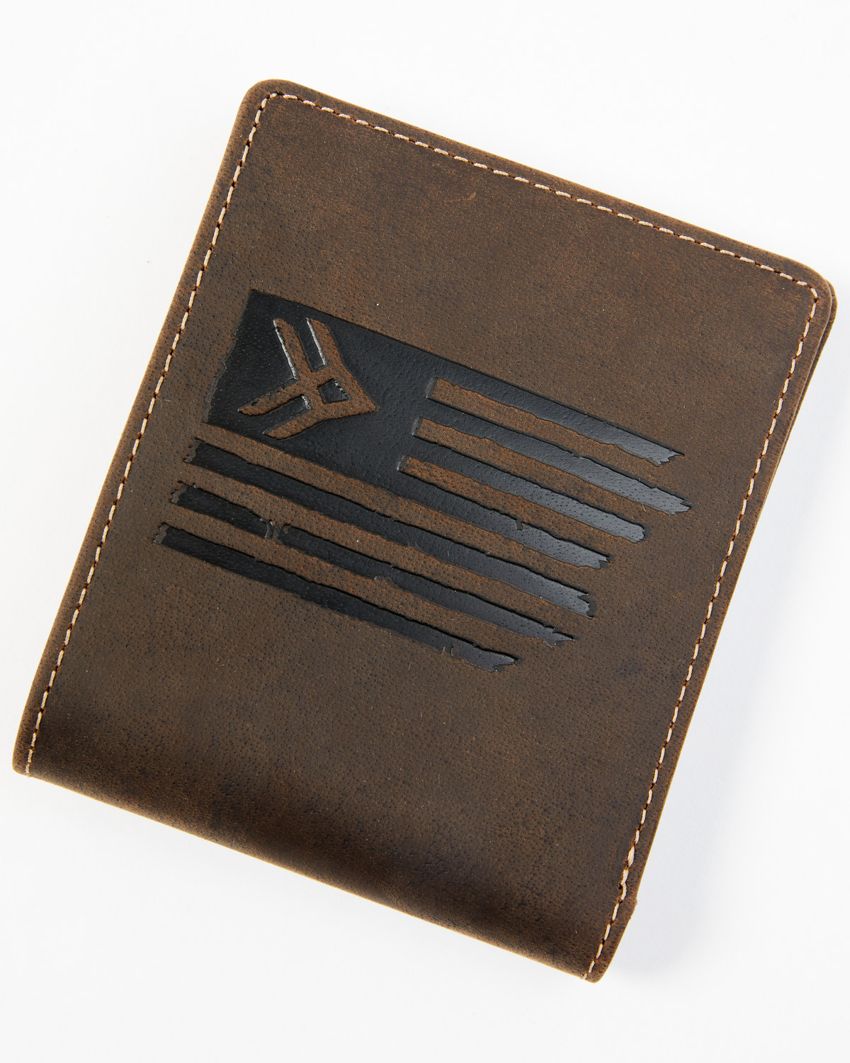 Hawx Men's Brown Flag Bifold Wallet