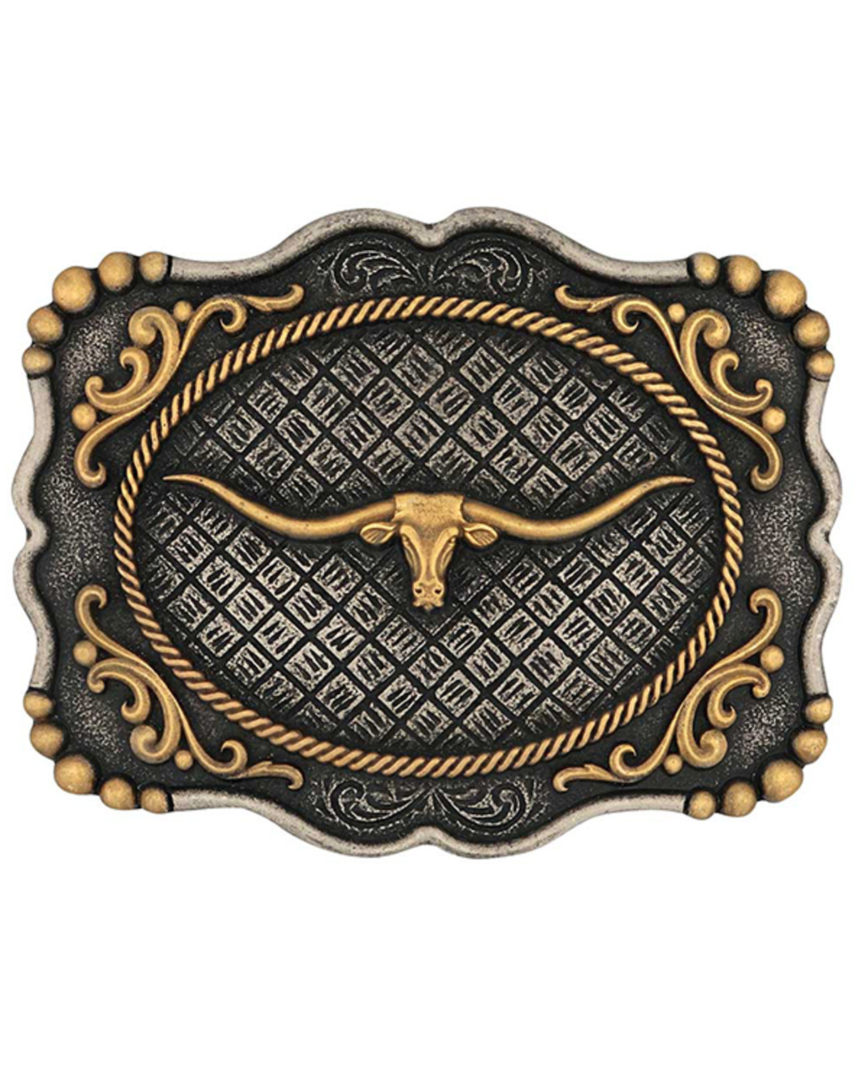 Montana Silversmiths Framed Longhorn Attitude Buckle