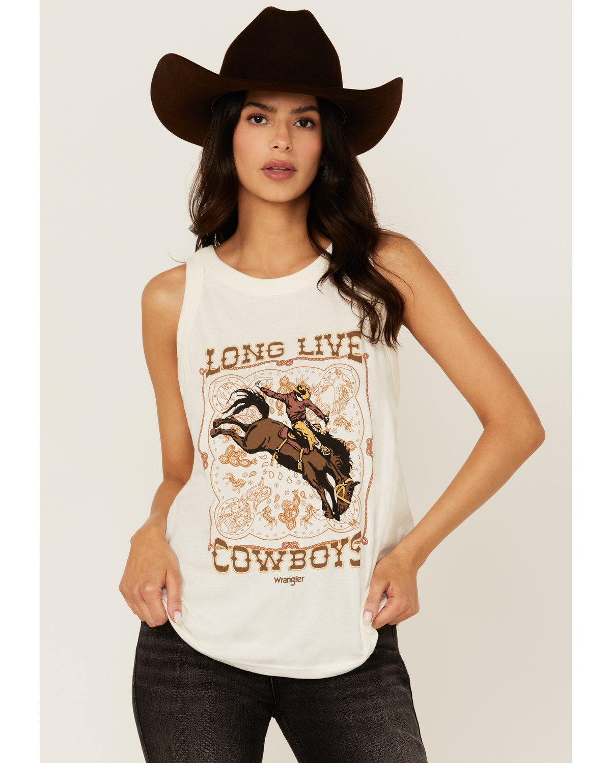 Wrangler Women's Long Live Cowboys Graphic Tank
