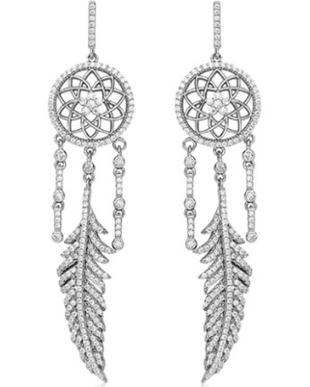 Kelly Herd Women's Silver Dreamcatcher Dangle Earrings