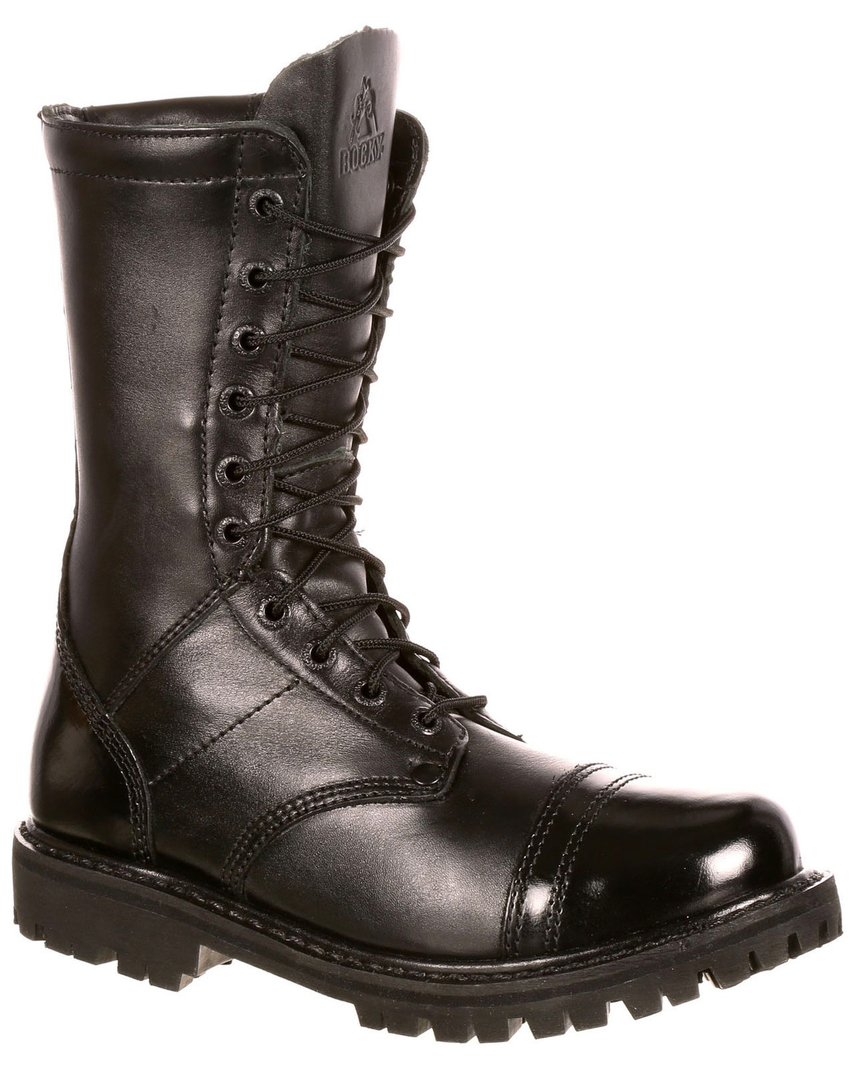 black work boots with zipper
