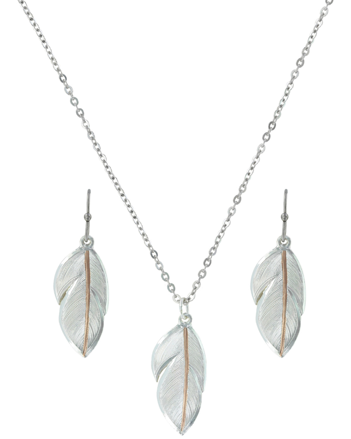 Montana Silversmiths Women's Downy Feather Necklace & Earrings Jewelry Set *DISCONTINUED*