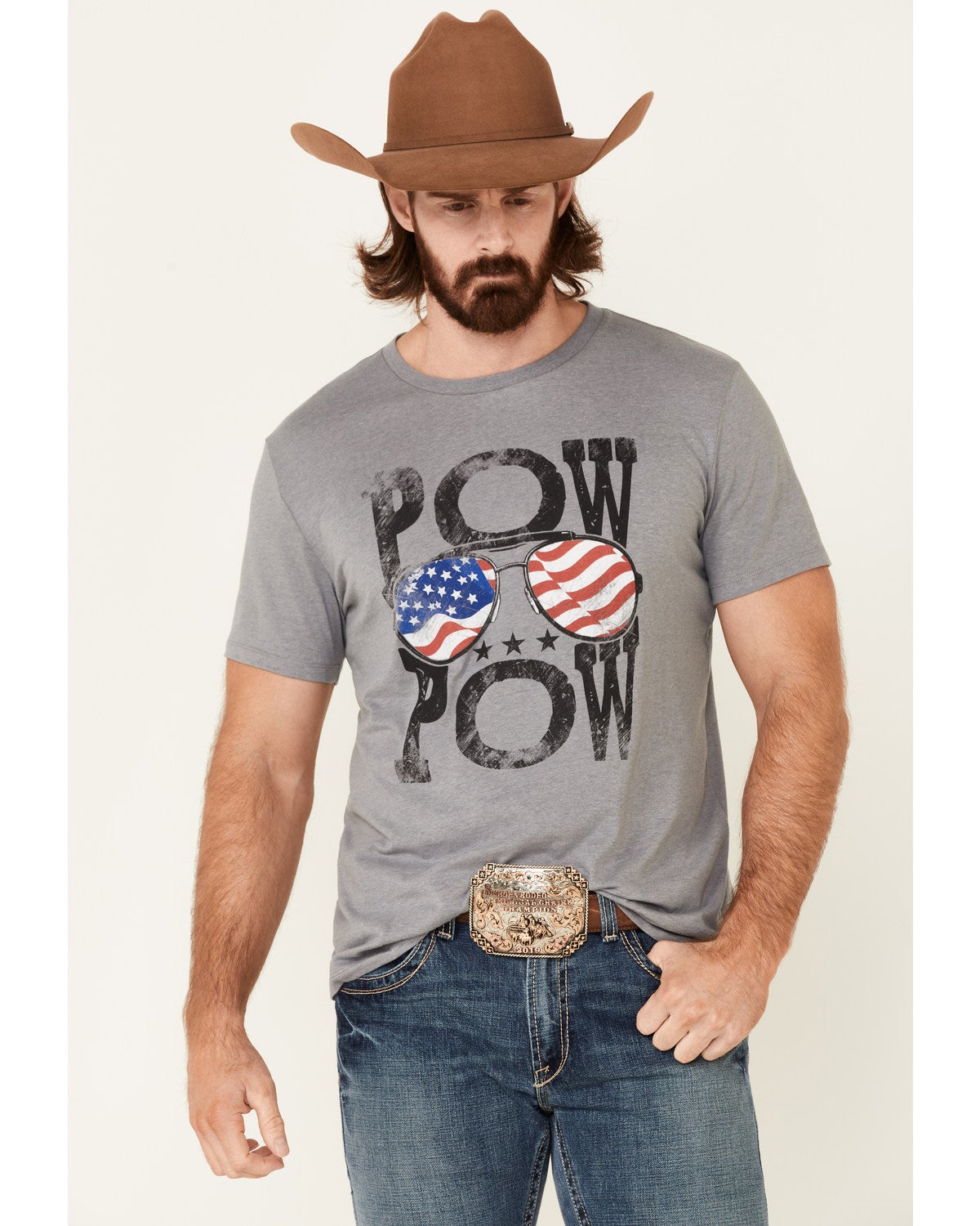 Dale Brisby Grey Pow Pow Slogan Graphic 