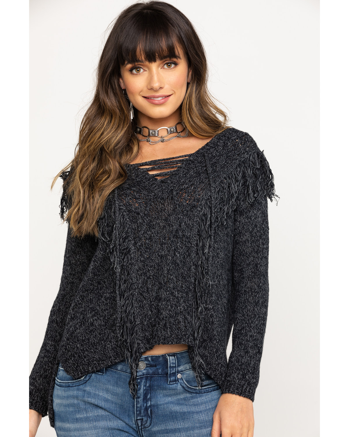 fringe pullover sweater