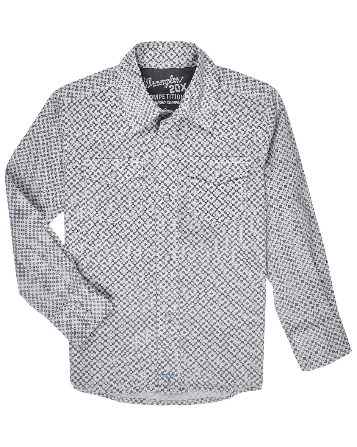 Wrangler 20X Boys' Geo Print Long Sleeve Stretch Snap Western Shirt