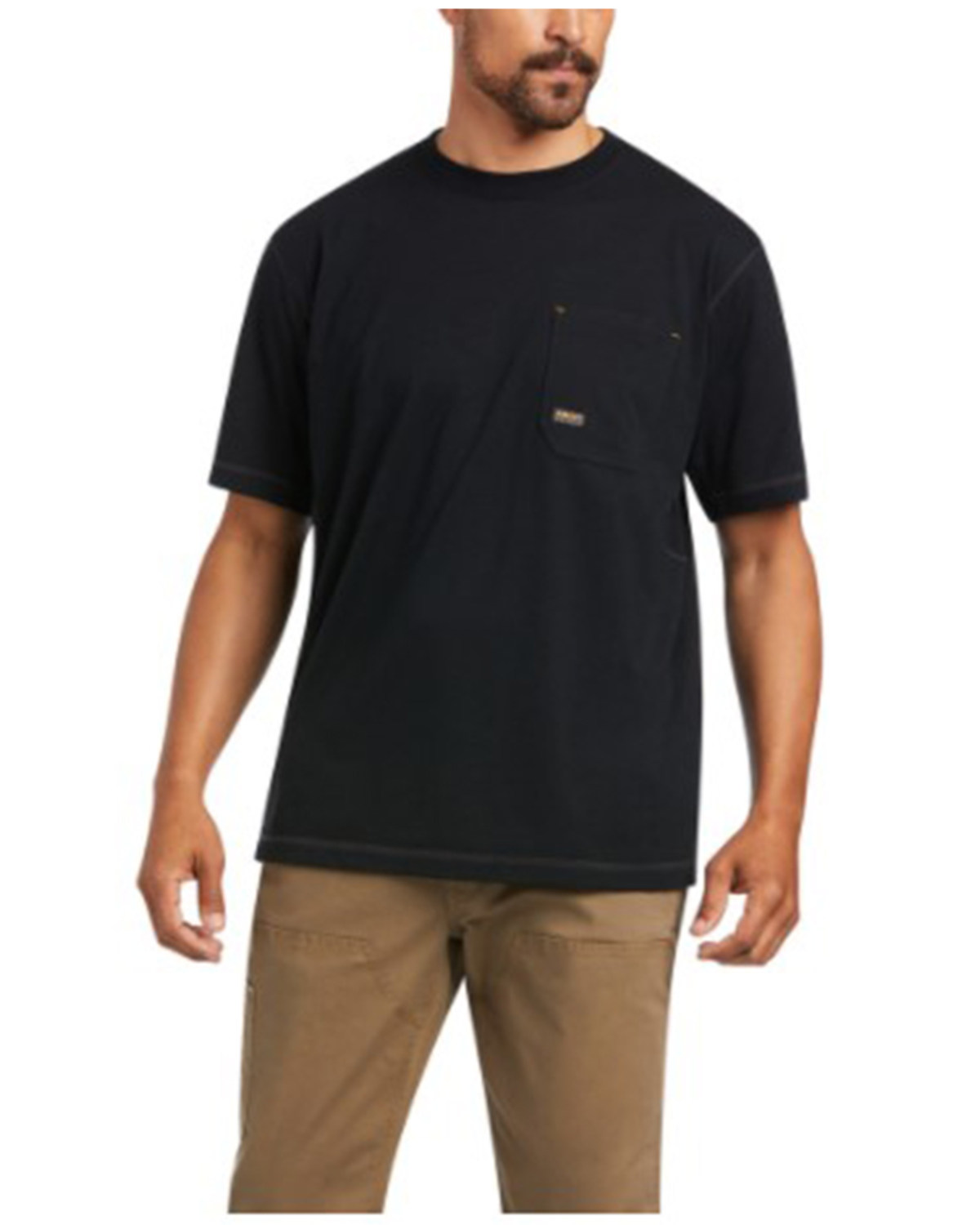 Ariat Men's Rebar Workman Reflective Flag Graphic Work Pocket T-Shirt - Big