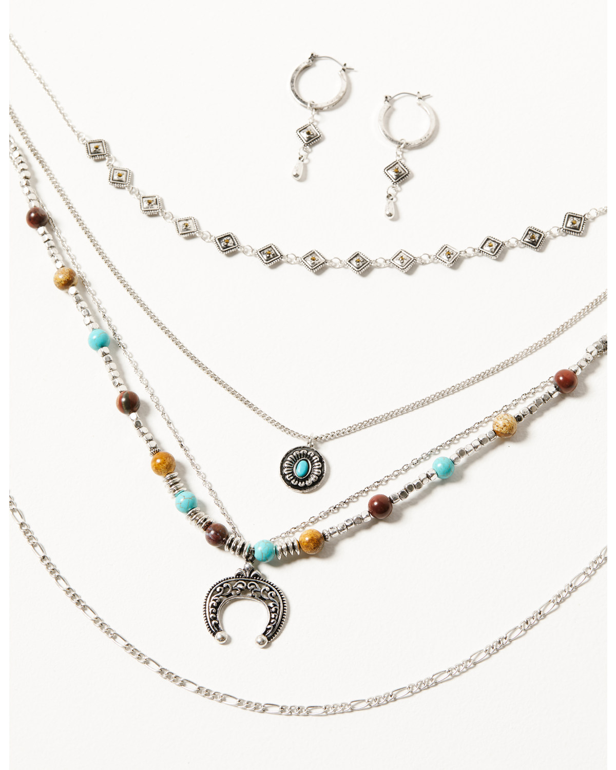 Shyanne Women's Bisbee Falls Multi-Strand Necklace & Earrings Jewelry Set