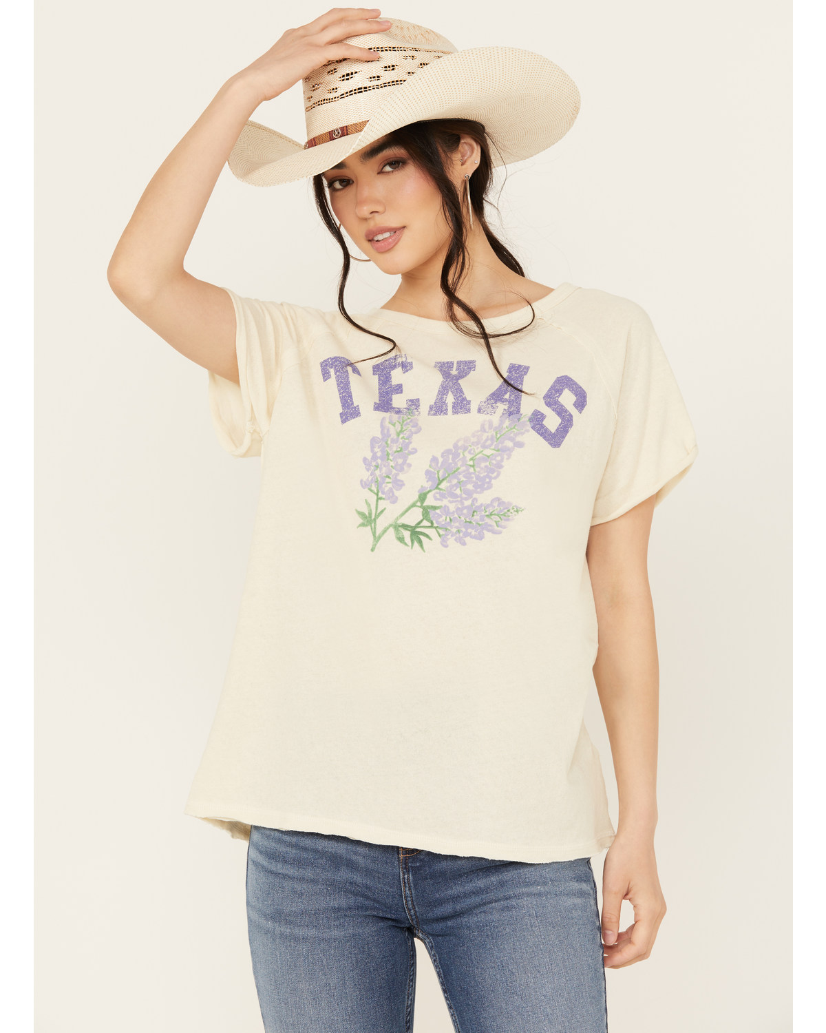 Free People Women's Texas State Flower Short Sleeve Graphic Tee