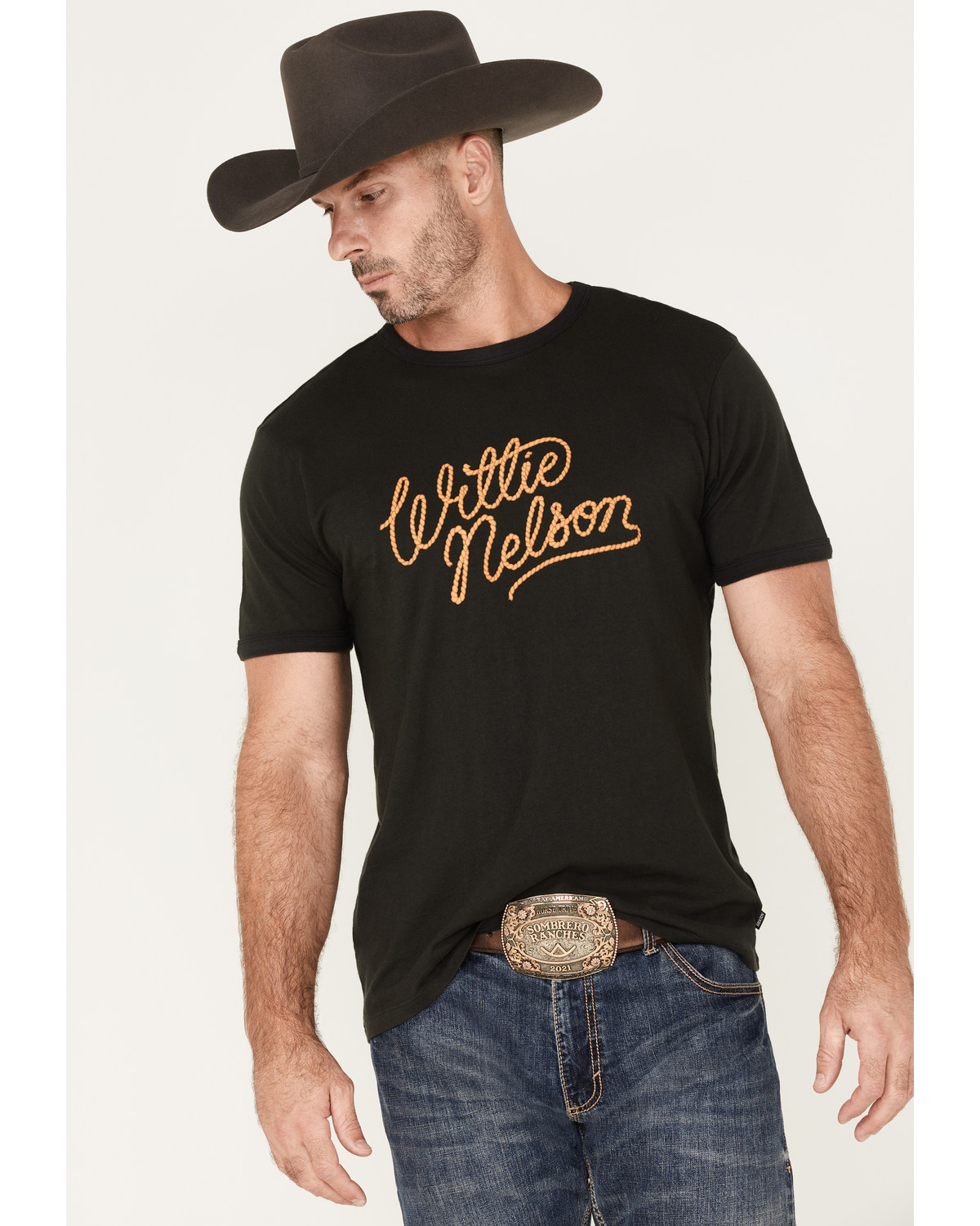 Brixton x Willie Nelson Men's Roped Logo Graphic Ringer T-Shirt