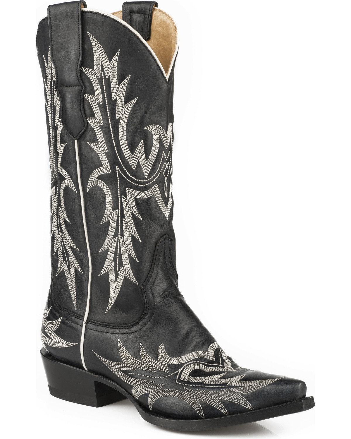 Stetson Women's Tina Flame Pita Embroidery Western Boots - Snip Toe