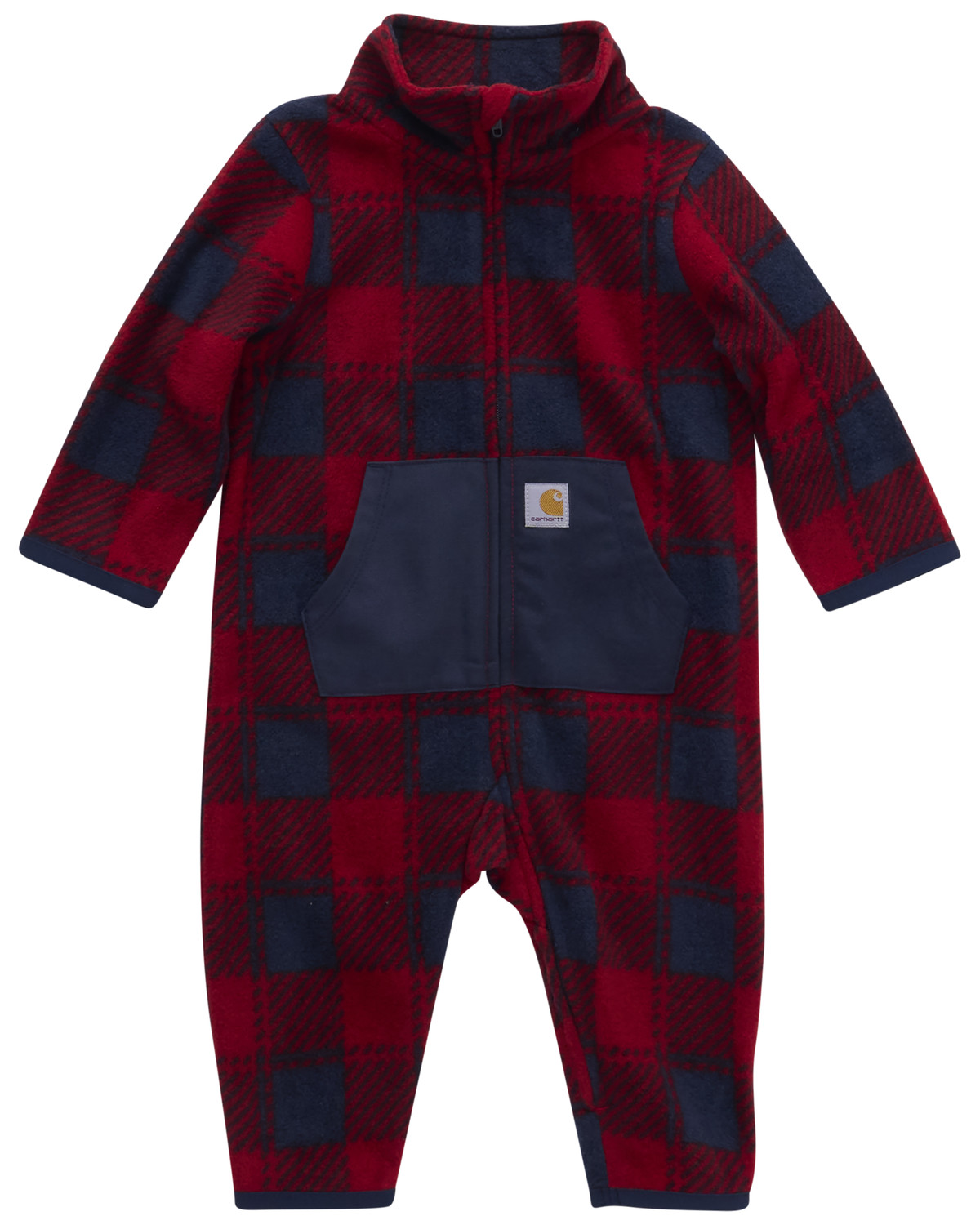 Carhartt Infant Boys' Plaid Print Long Sleeve Zip-Up Onesie