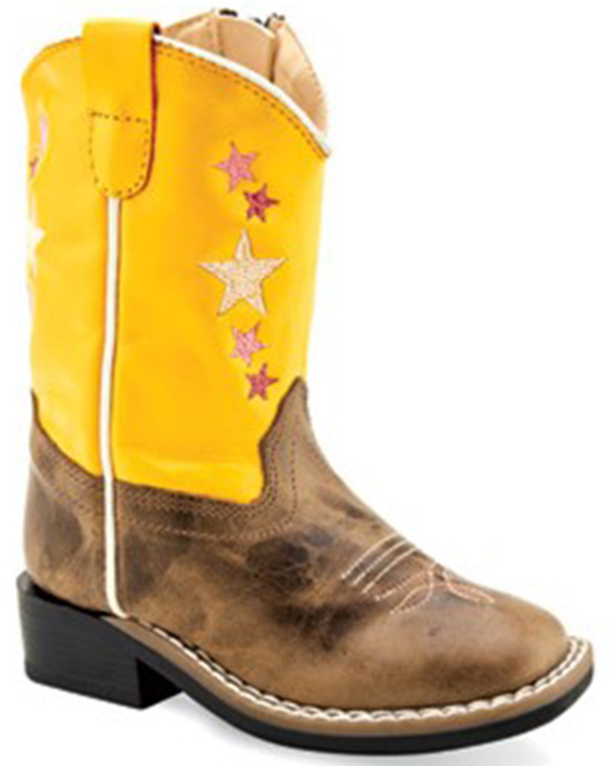 Old West Toddler Girls' Cactus Western Boots - Broad Square Toe