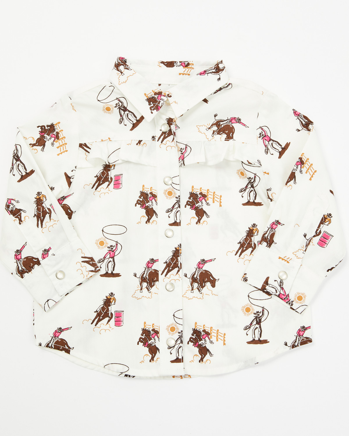 Wrangler Infant Girls' Rodeo Long Sleeve Snap Western Shirt
