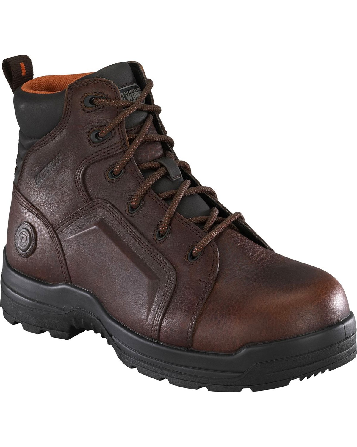 Rockport Women's More Energy Brown 6" Lace-Up Work Boots - Composite Toe