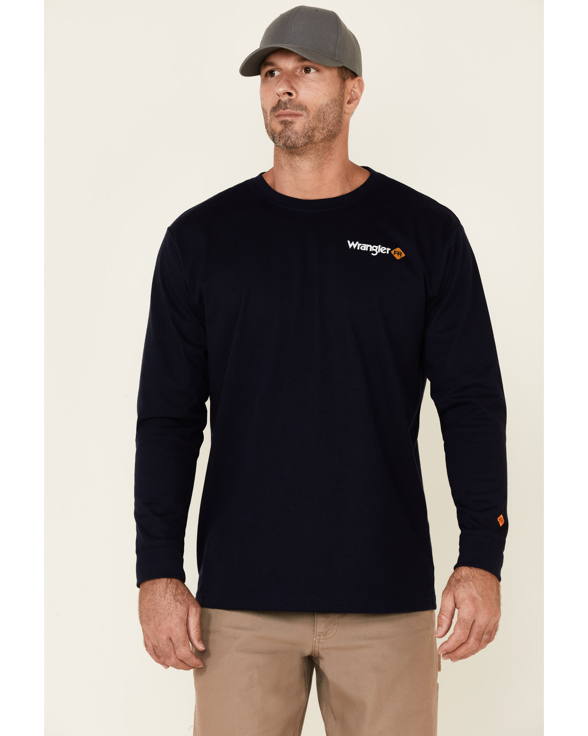 Wrangler Men's FR Flag Back Graphic Long Sleeve Work T-Shirt