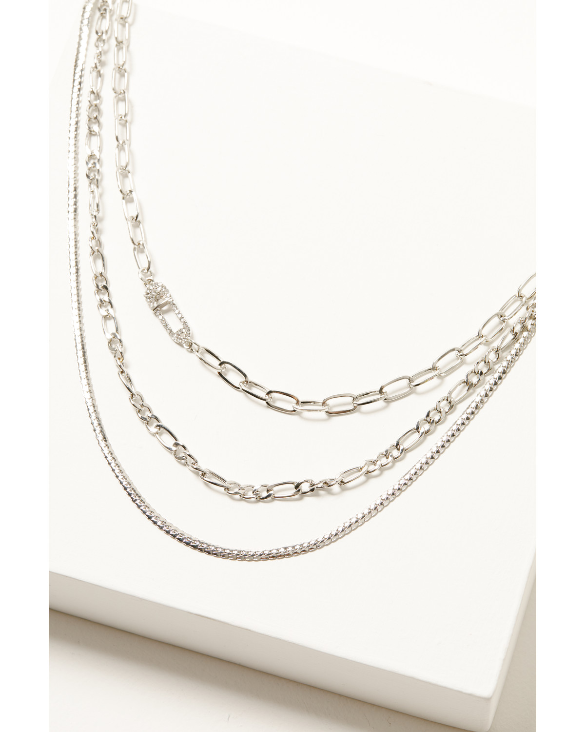 Shyanne Women's Layered Chain Safety Pin Necklace