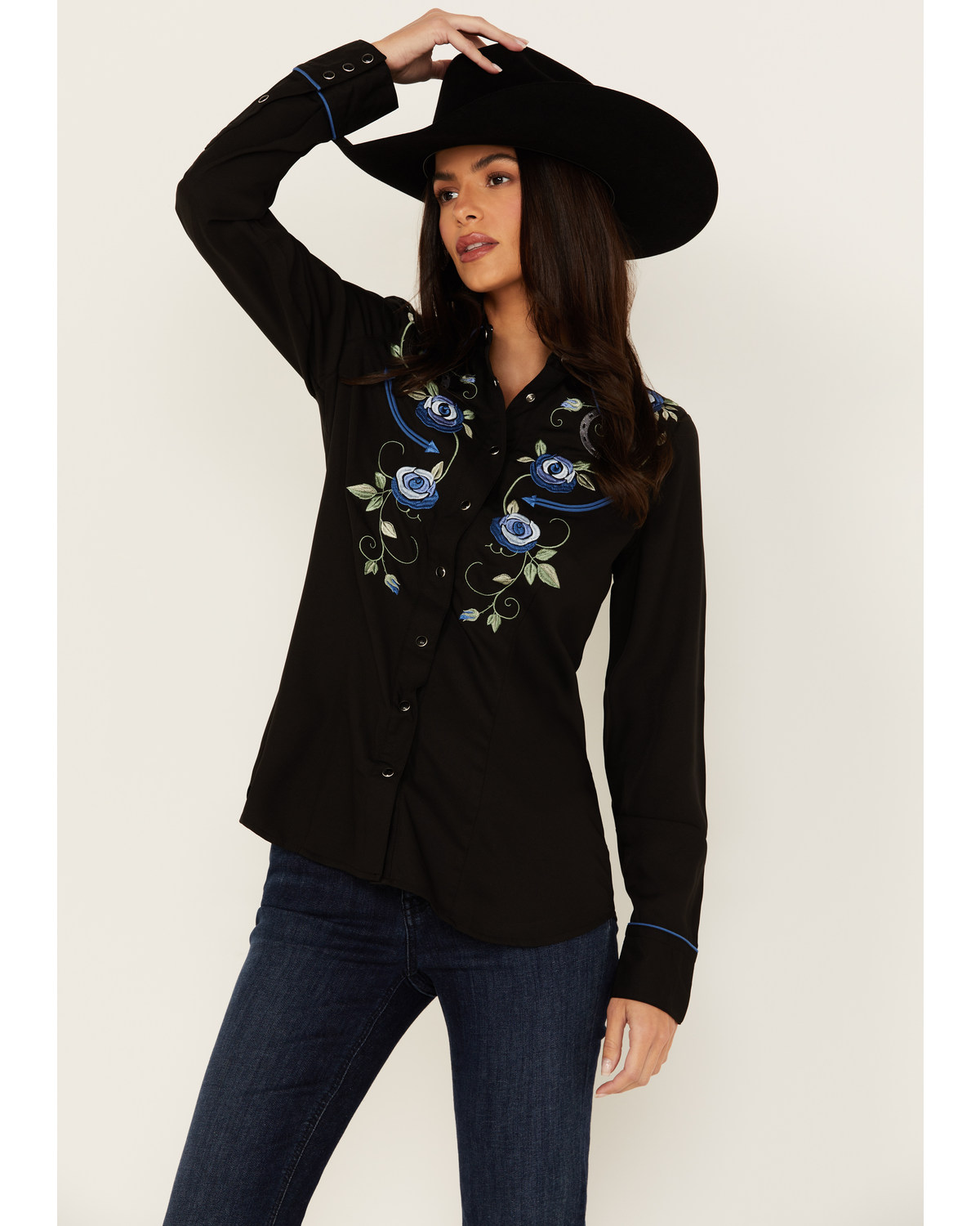 Womens floral western shirt cheap