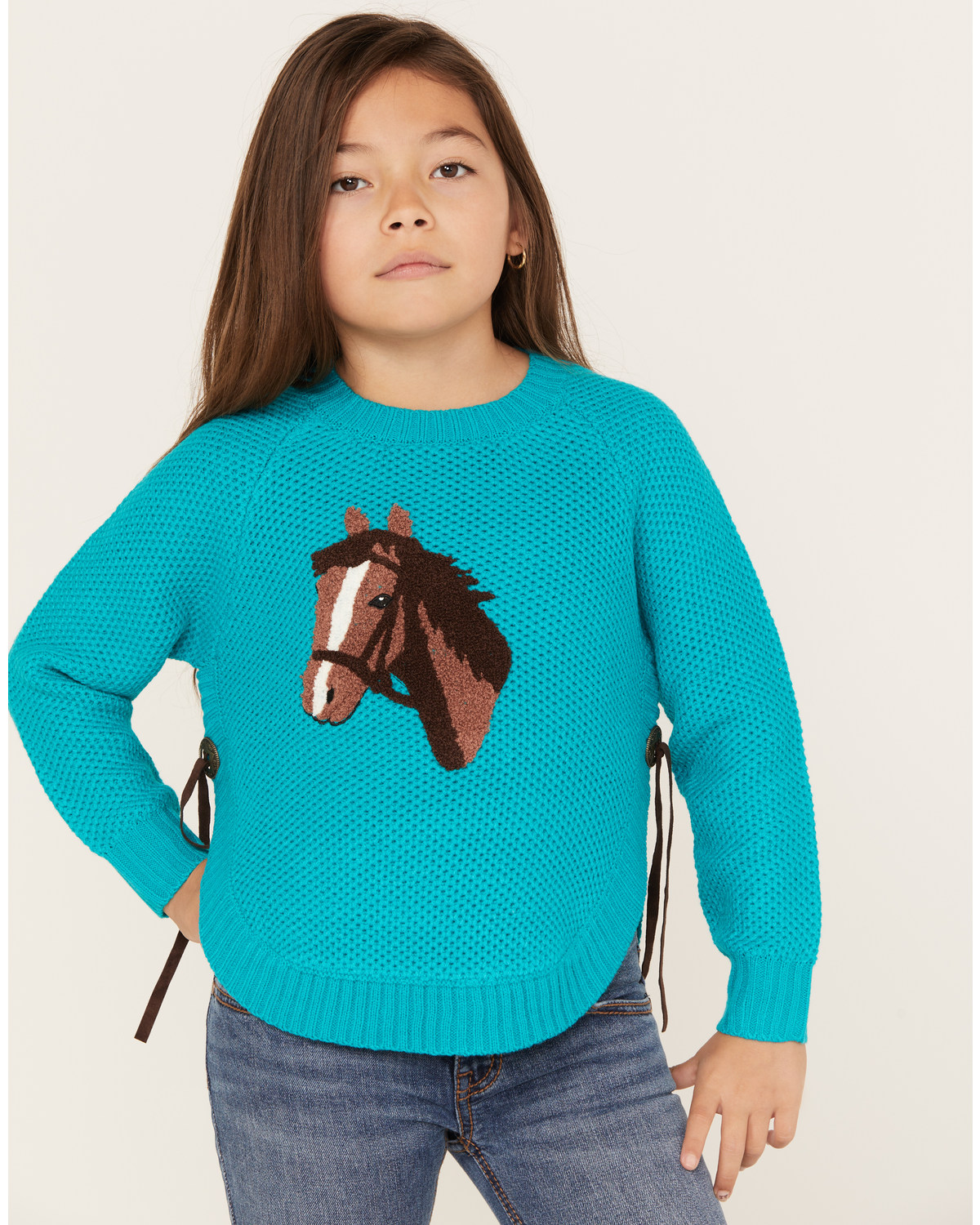 Cotton & Rye Girls' Horse Graphic Sweater