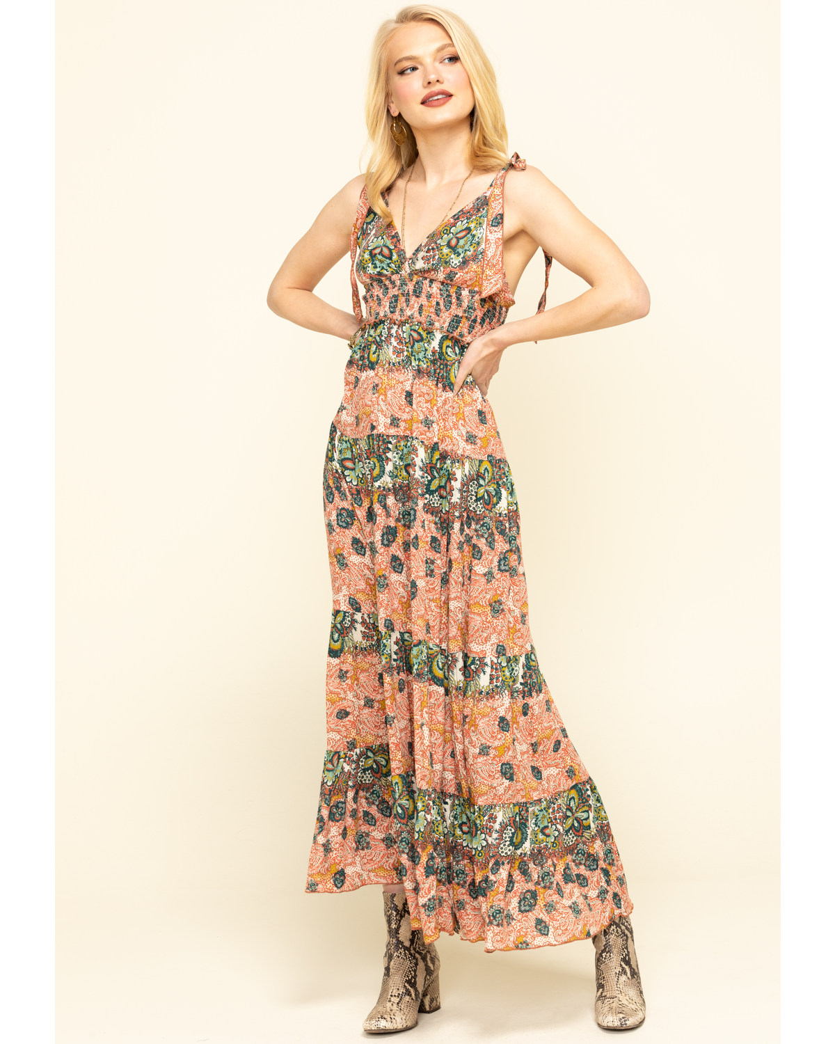 free people lets smock about it maxi