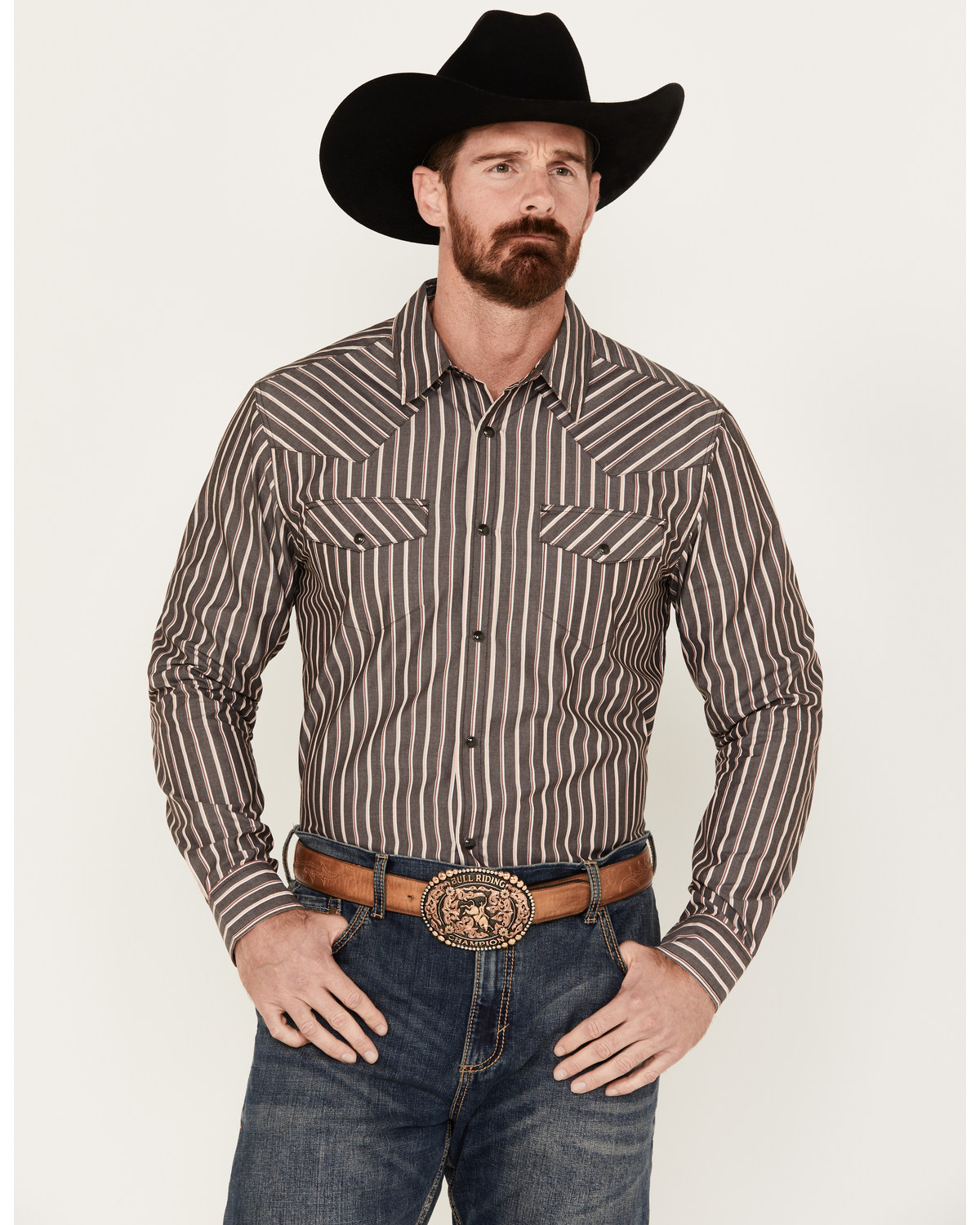 Gibson Trading Co. Men's Salute Striped Long Sleeve Snap Western Shirt