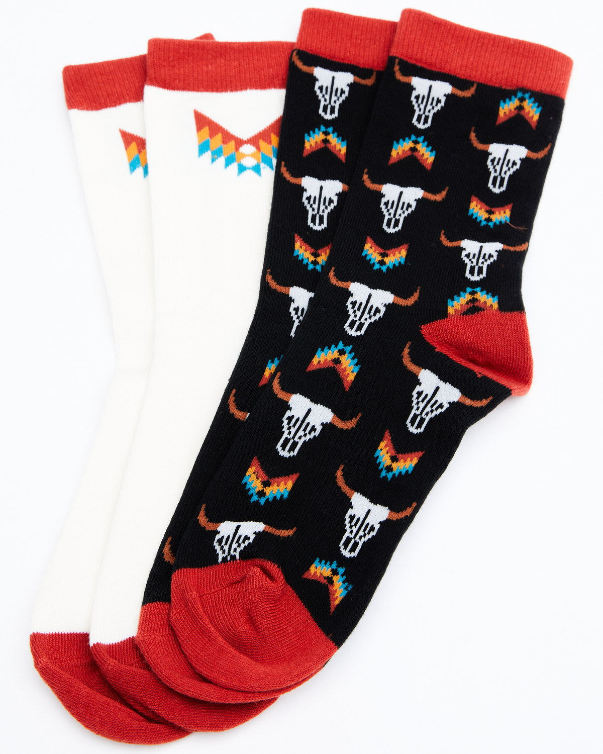 Shyanne Women's Navajo Bull Crew Socks - 2 Pack