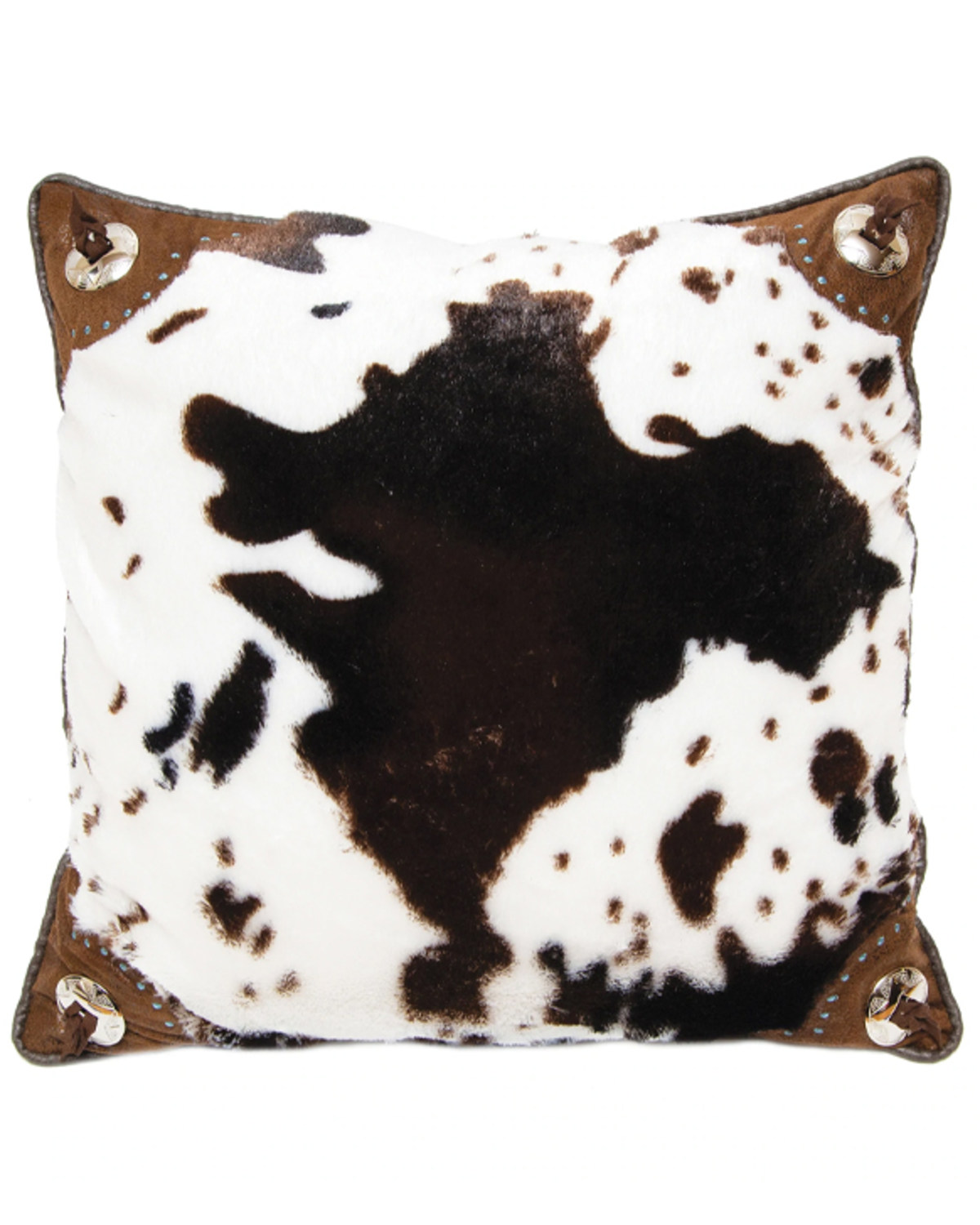 Carstens Home Cow Print Cowhide Corner Decorative Throw Pillow