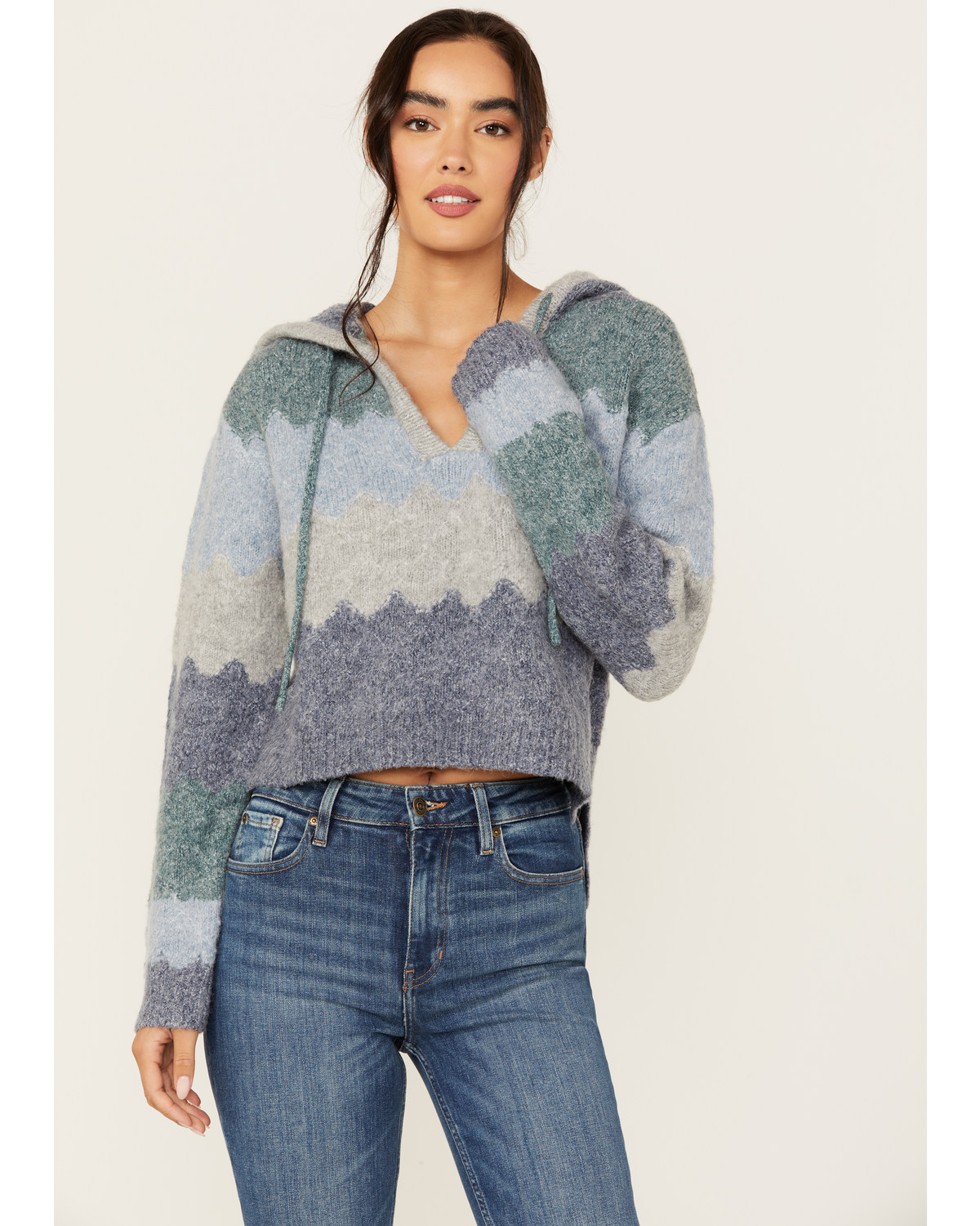 Cleo + Wolf Women's Ombre Hooded Sweater