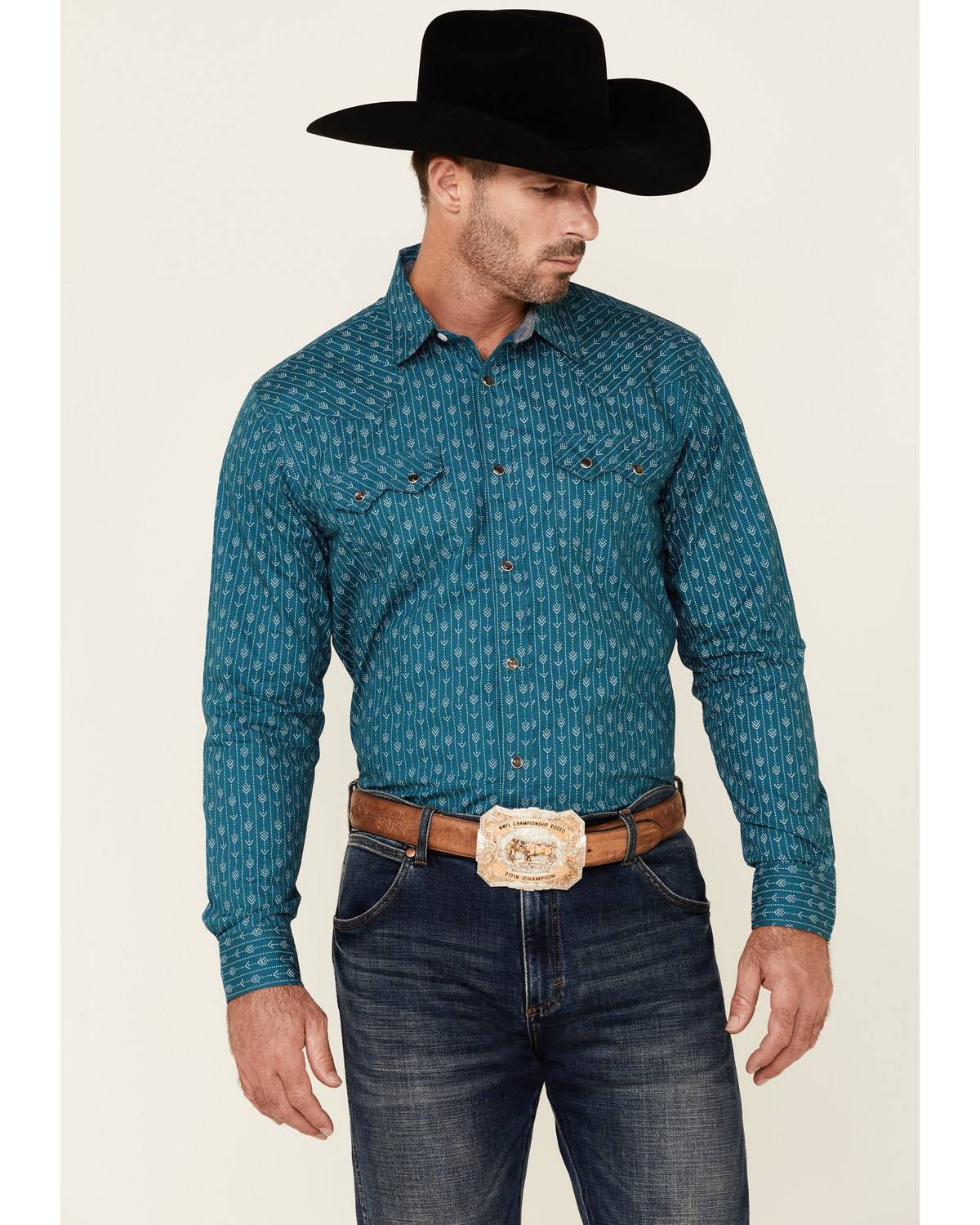 Cody James Men's Direction Southwestern Stripe Long Sleeve Snap Western Shirt