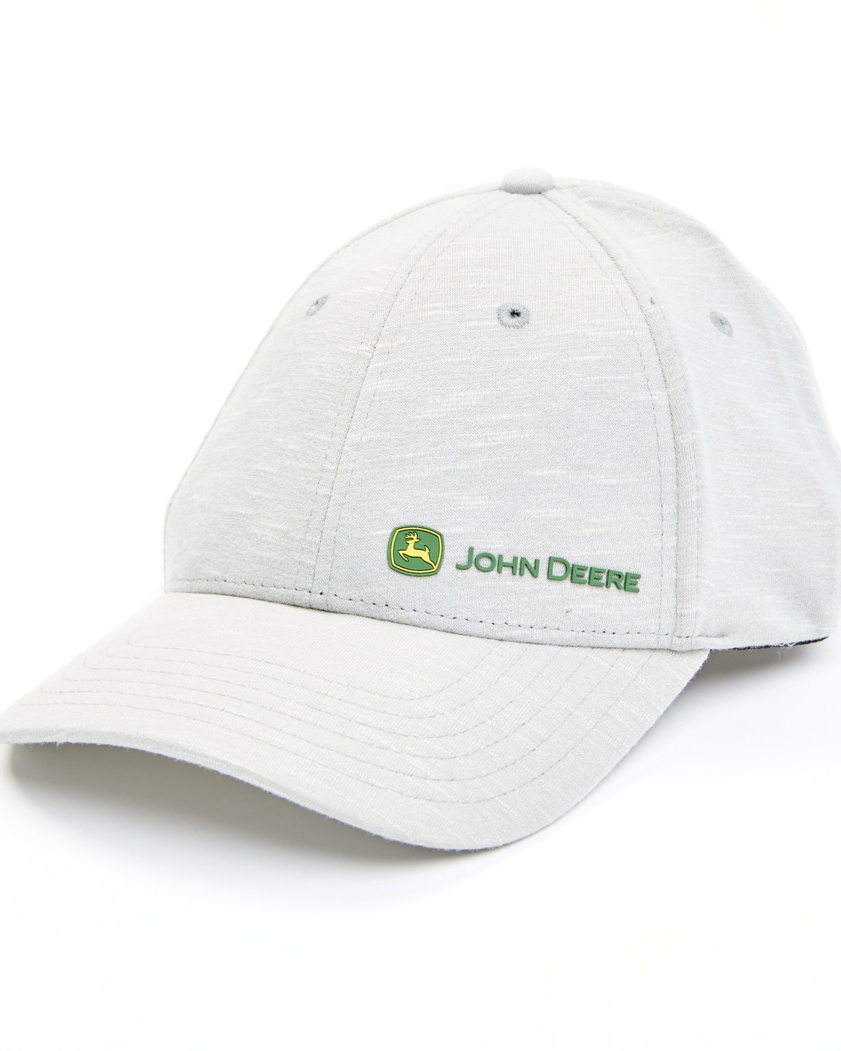 John Deere Men's Gray Offset Embroidered Logo Mesh-Back Ball Cap