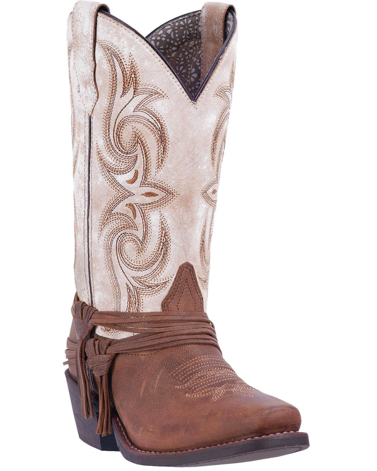 Laredo Women's Myra Ankle Fringe Western Boots - Square Toe