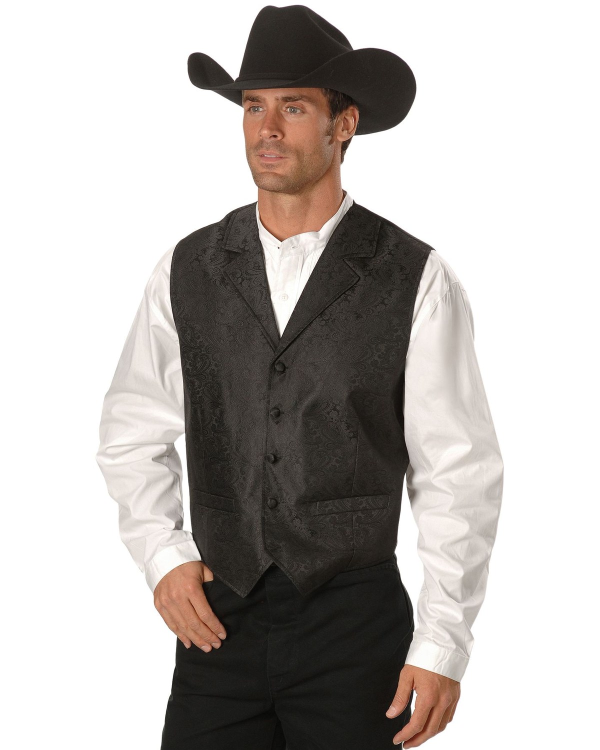 Rangewear by Scully Black Paisley Button Vest