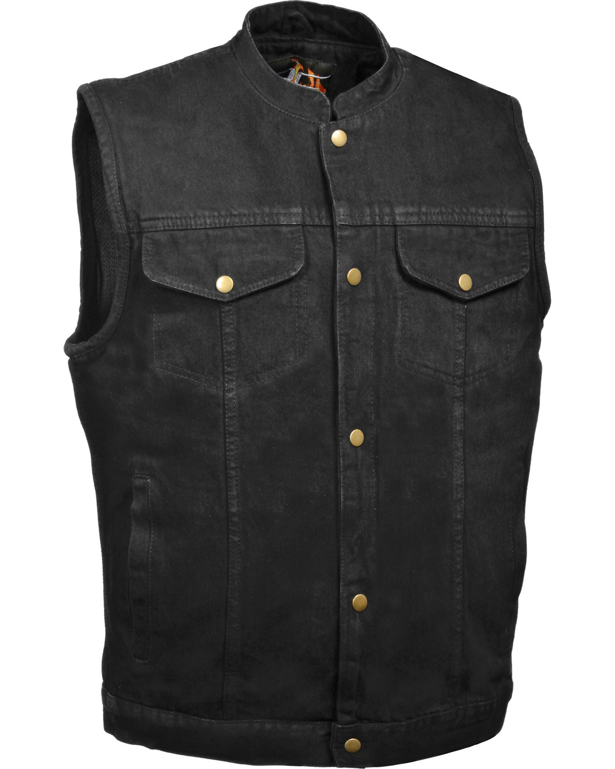 Milwaukee Leather Men's Snap Front Denim Club Style Vest with Gun Pocket