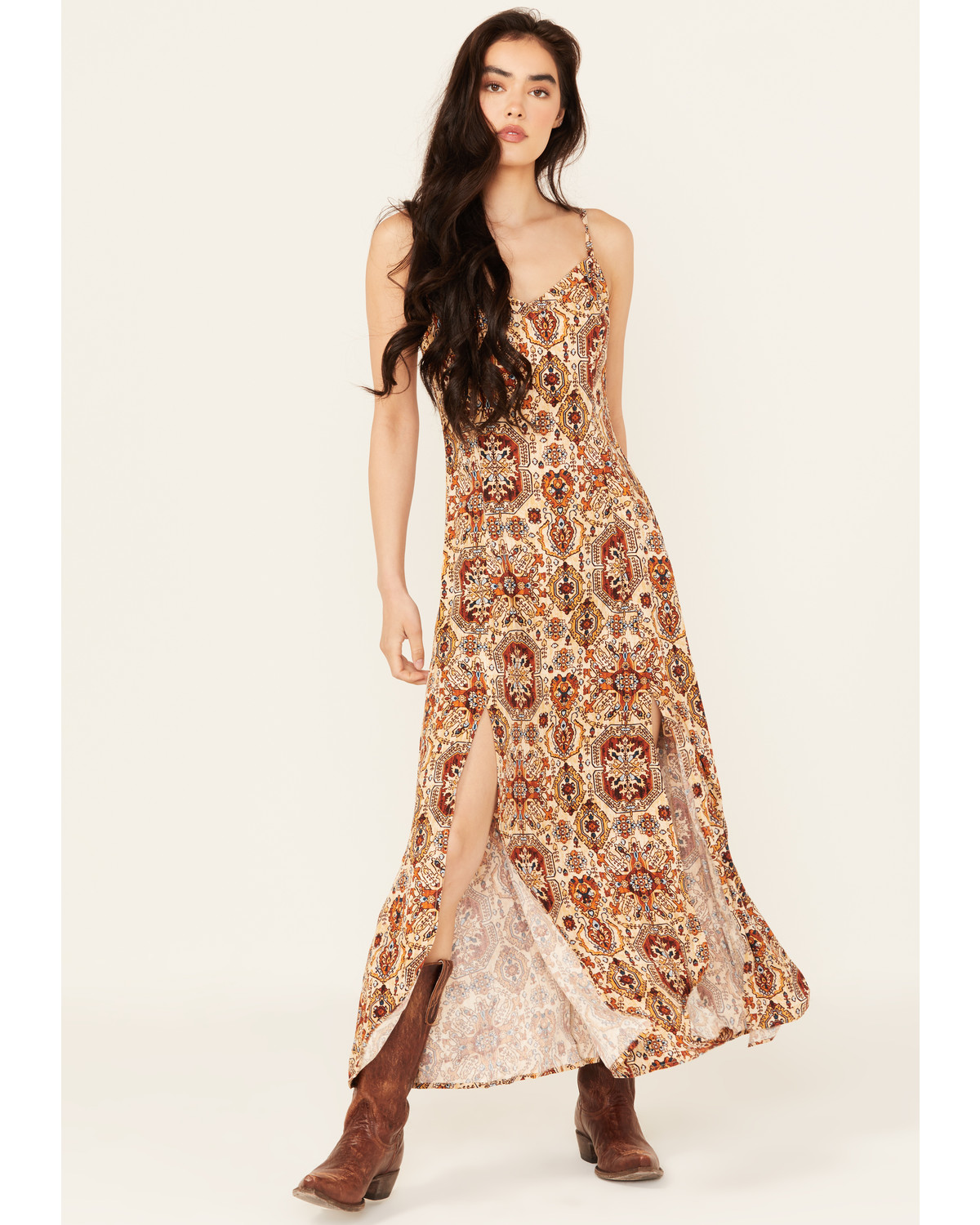 Idyllwind Women's Roxanne Tapestry Print Sleeveless Maxi Dress