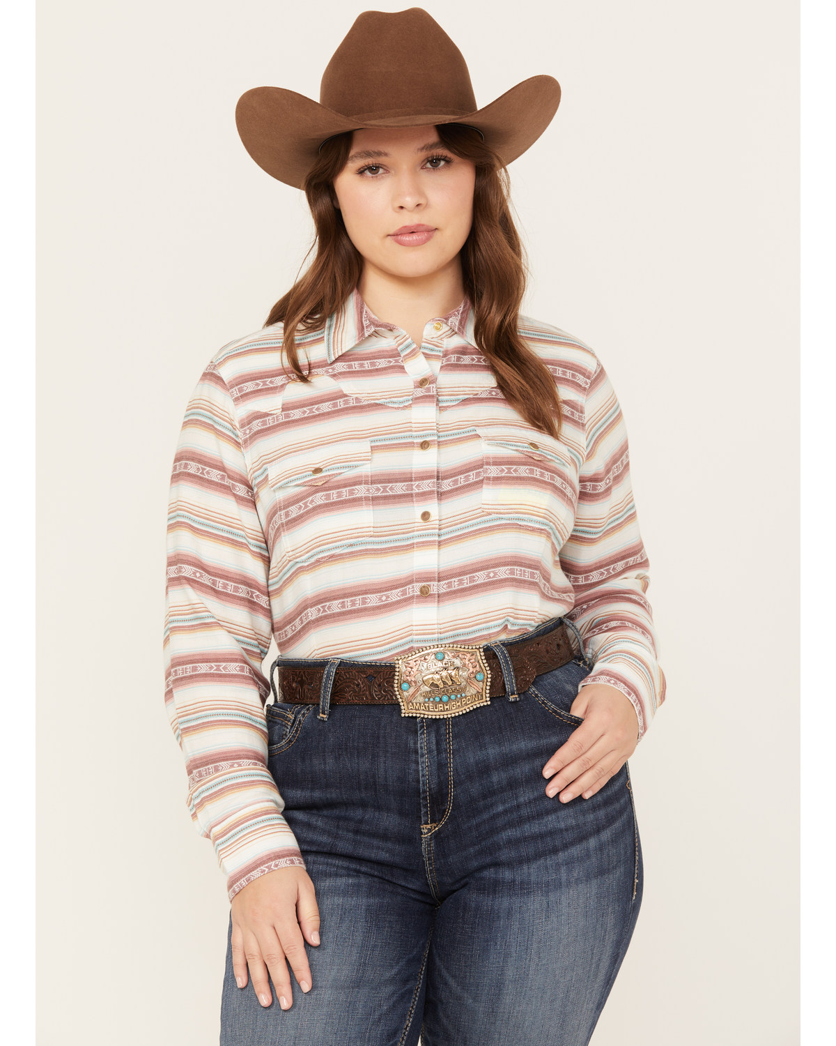 Ariat Women's R.E.A.L. Serape Jacquard Print Long Sleeve Snap Western Shirt