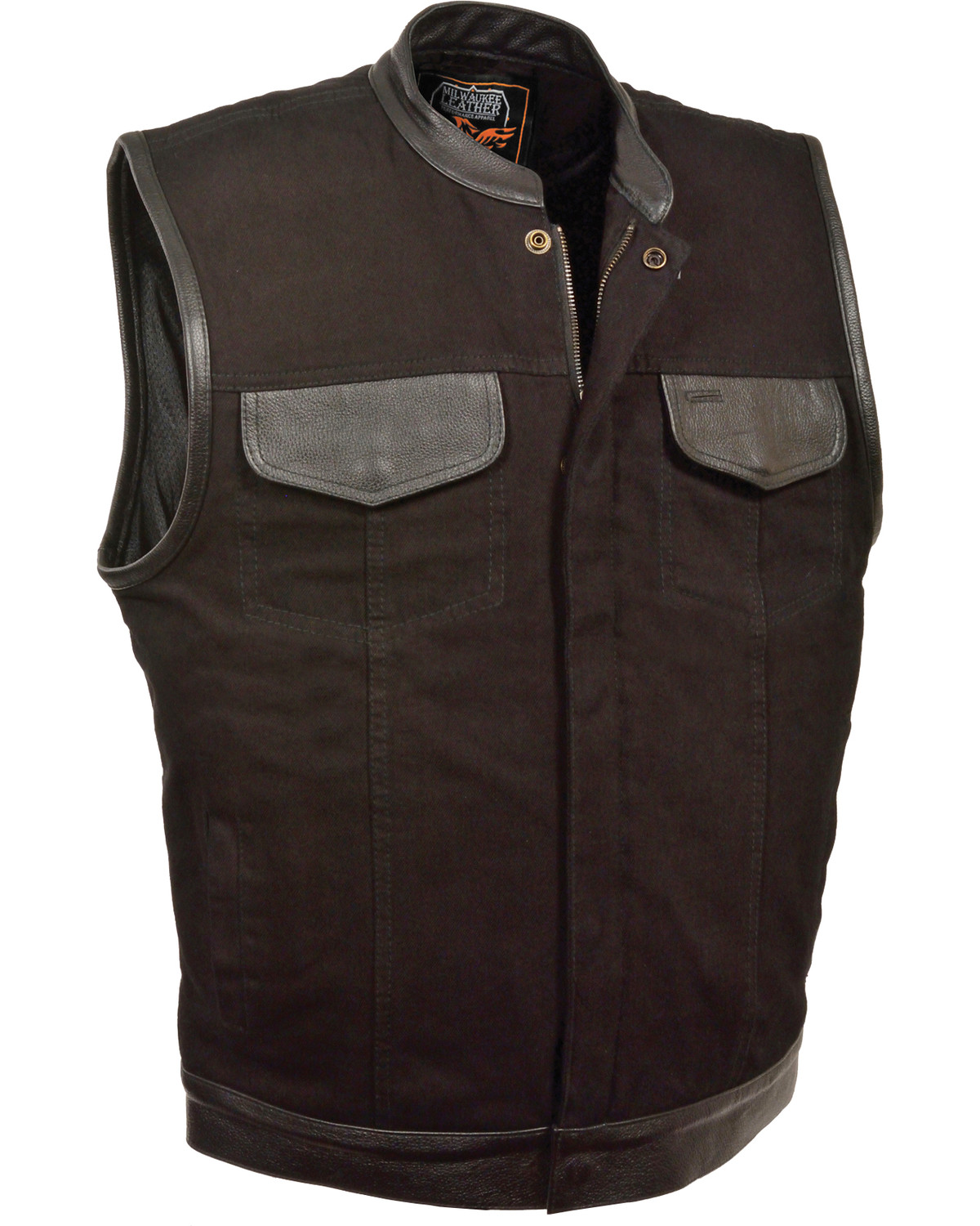 Milwaukee Leather Men's Denim Trim Club Style Vest