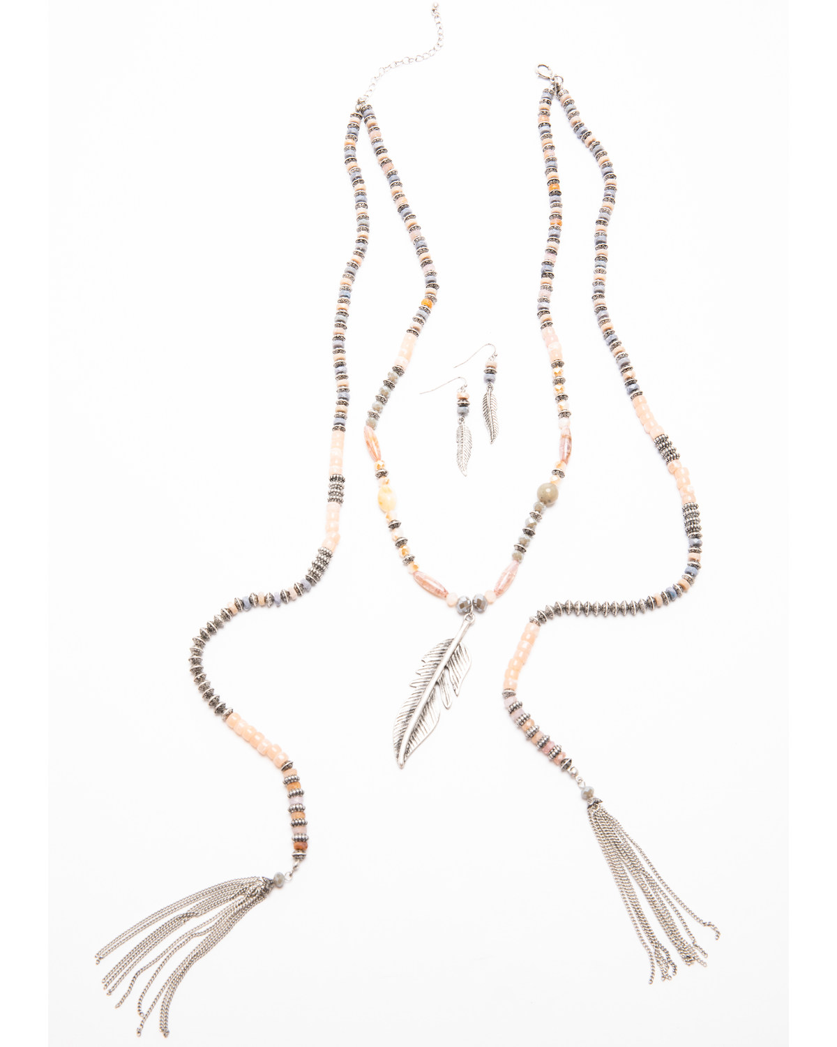 Shyanne Women's Moonlit Feather Beaded Wrap Jewelry Set - 2 Piece
