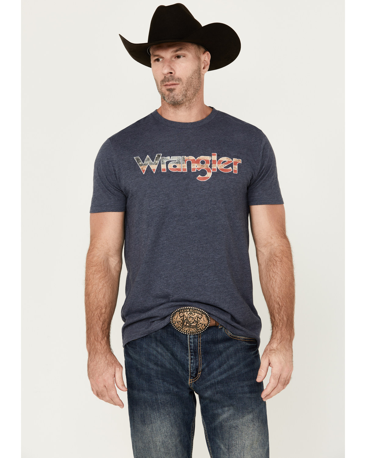 Wrangler Men's American Label Logo Short Sleeve Graphic T-Shirt