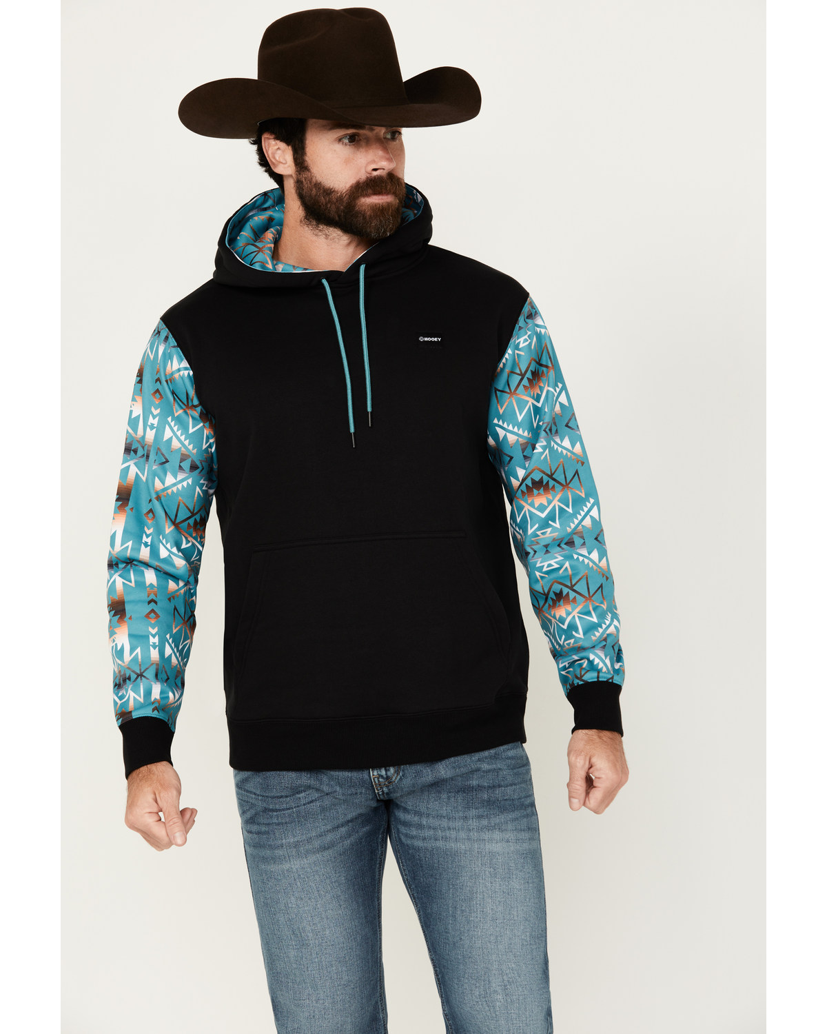 Hooey Men's Boot Barn Exclusive Southwestern Color Block Hooded Sweatshirt