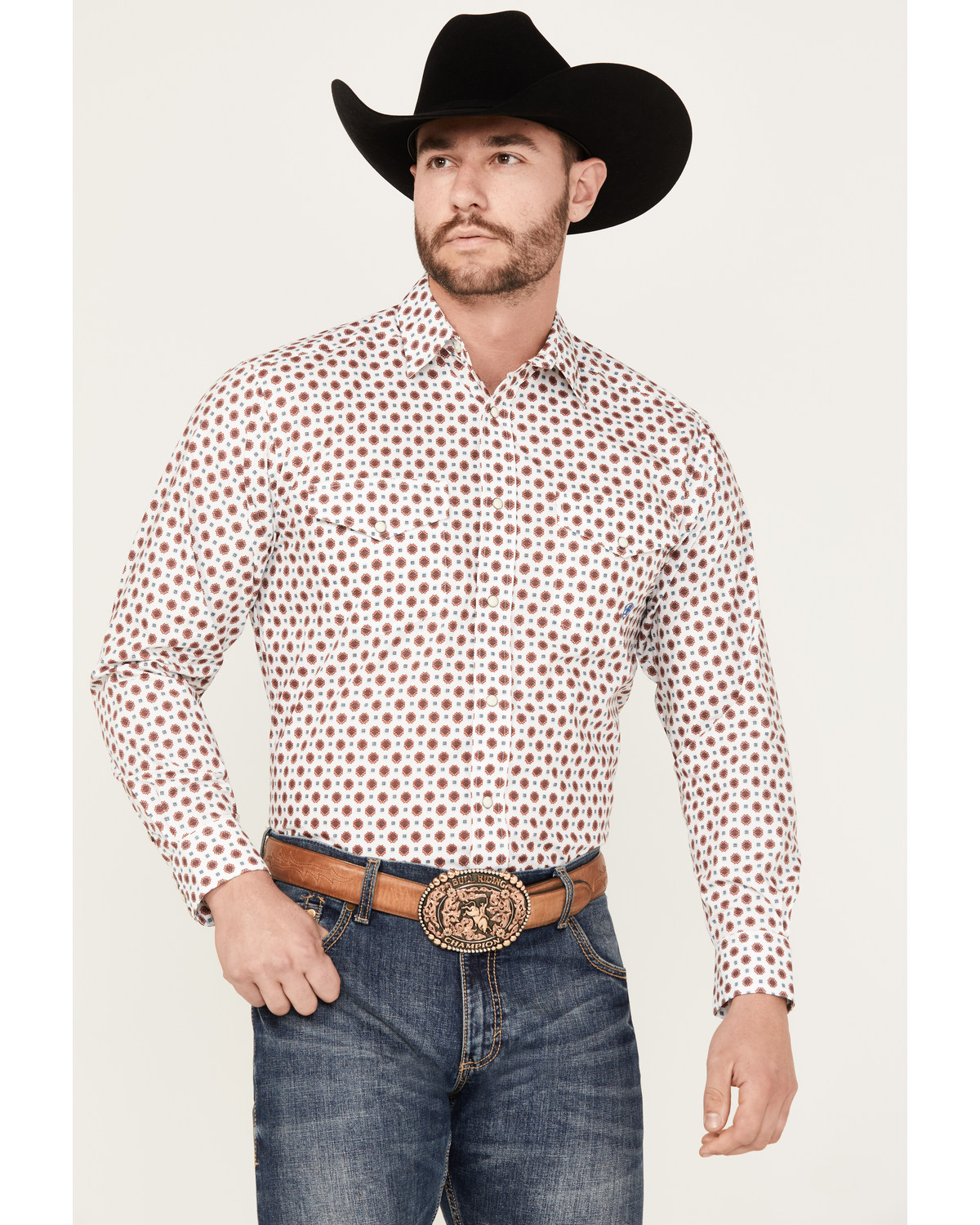 Ariat Men's Sheldon Southwestern Geo Print Long Sleeve Snap Western Shirt