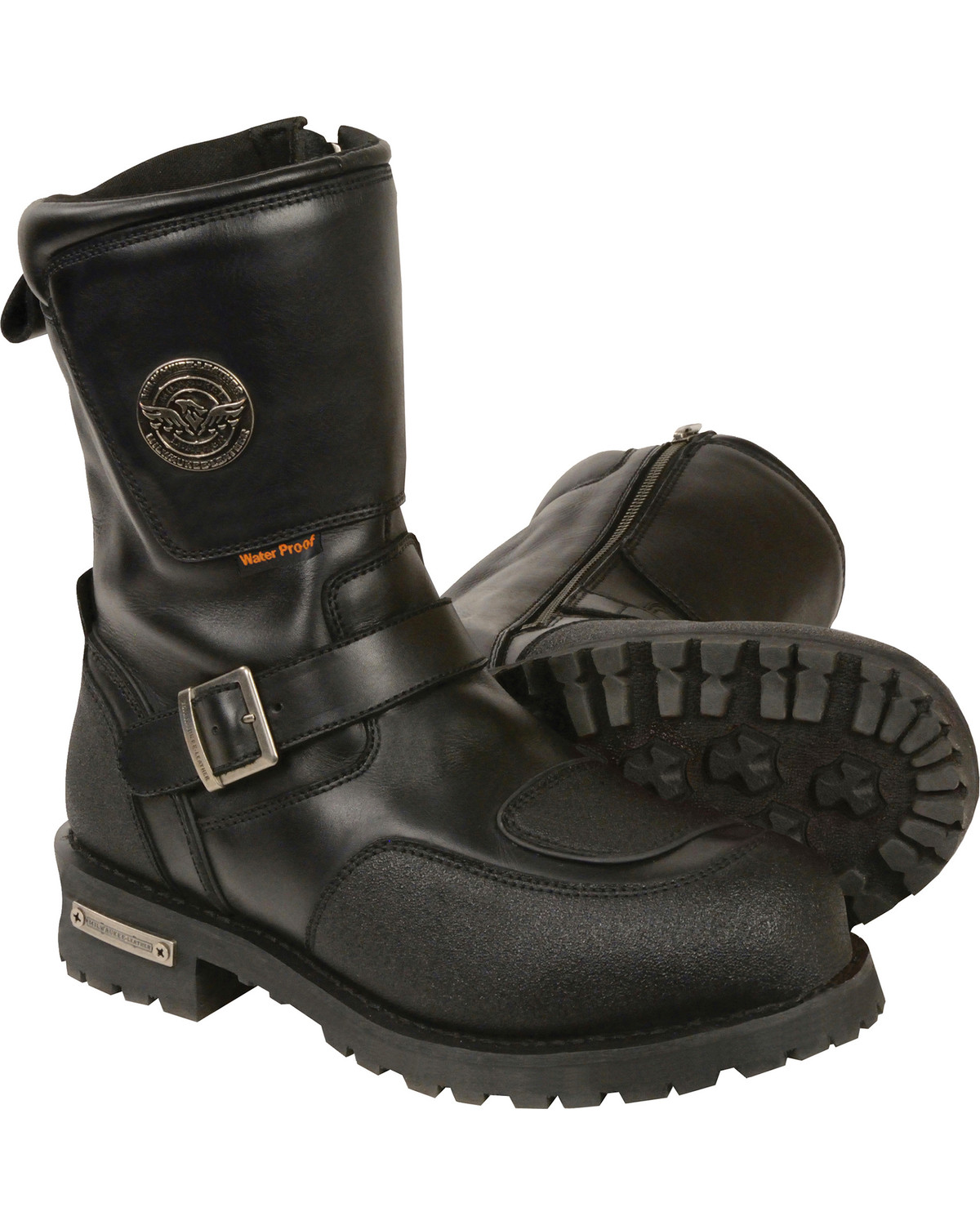 Milwaukee Leather Men's 9" Waterproof Gear Shirt Protection Boots - Round Toe