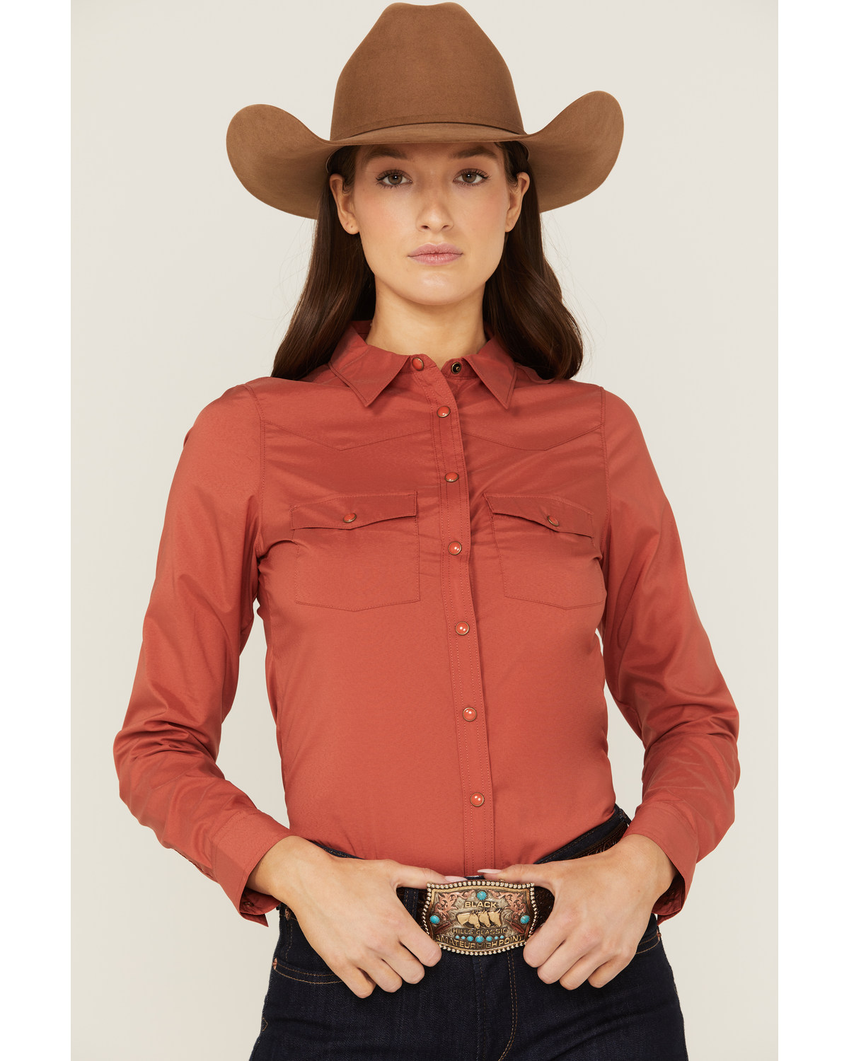 RANK 45® Women's Vented Performance Outdoor Long Sleeve Snap Western Shirt