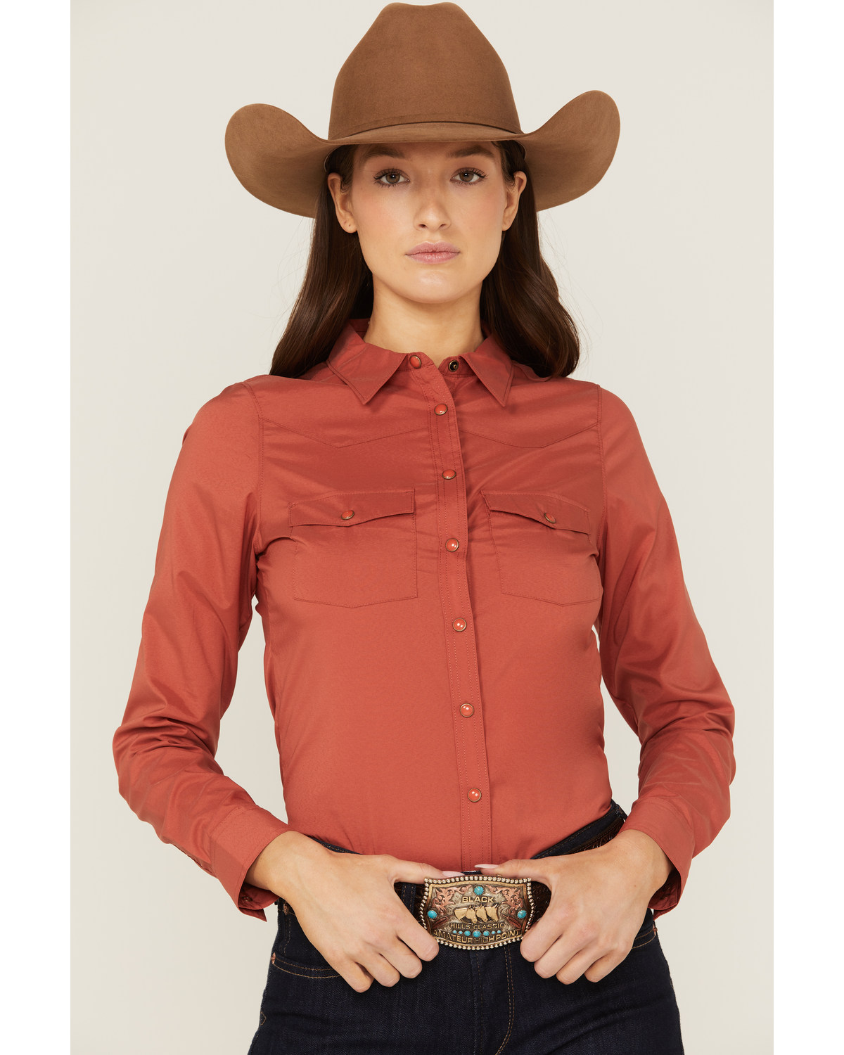 Women's long sleeve western shirts 2025