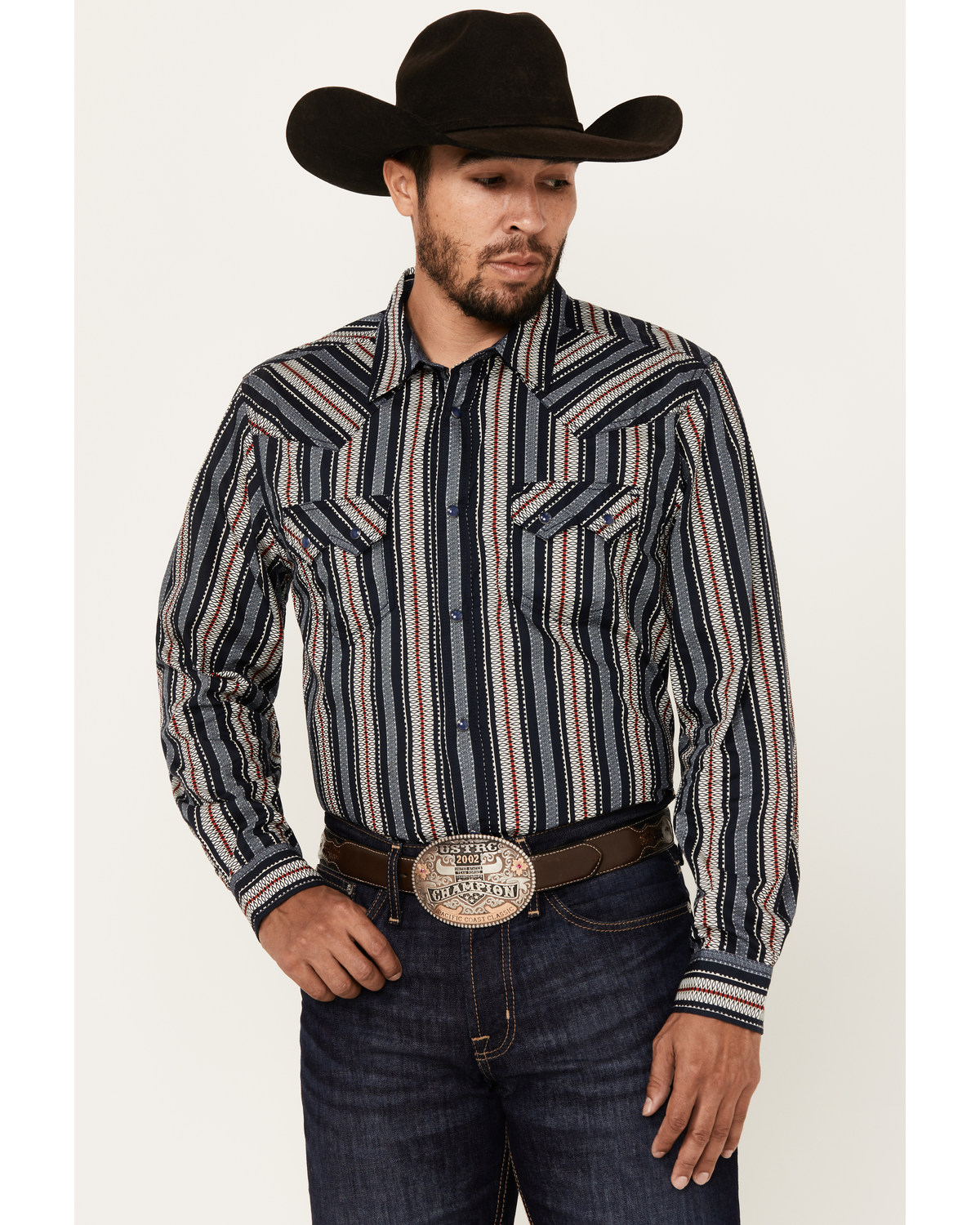 Cody James Men's Harvest Striped Long Sleeve Snap Western Shirt