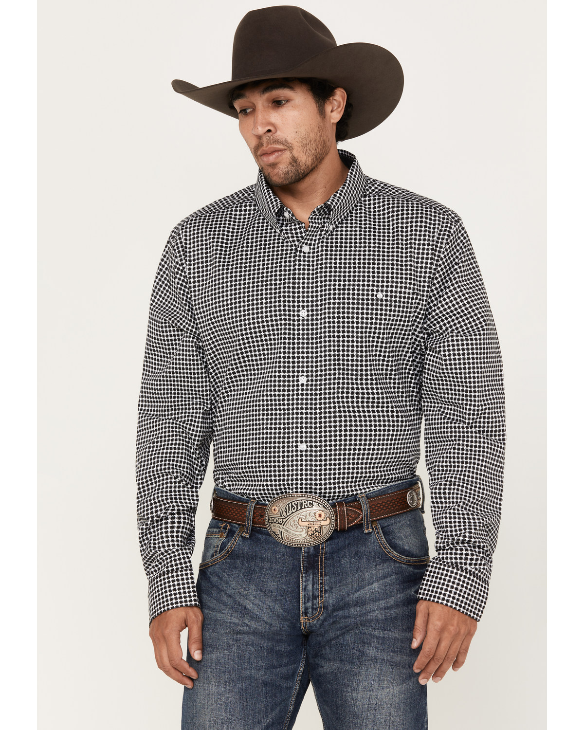 RANK 45® Men's Stunts Geo Print Long Sleeve Button-Down Western Shirt