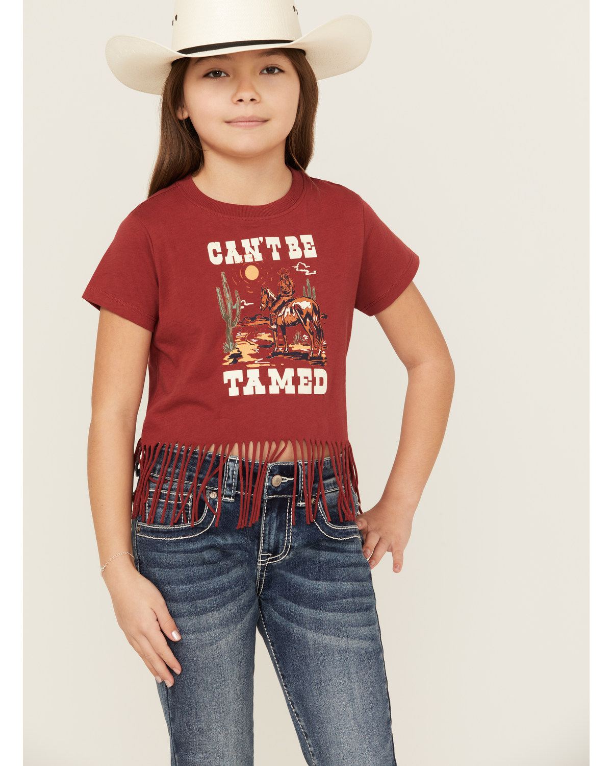 Shyanne Girls' Can't Be Tamed Fringe Graphic Tee