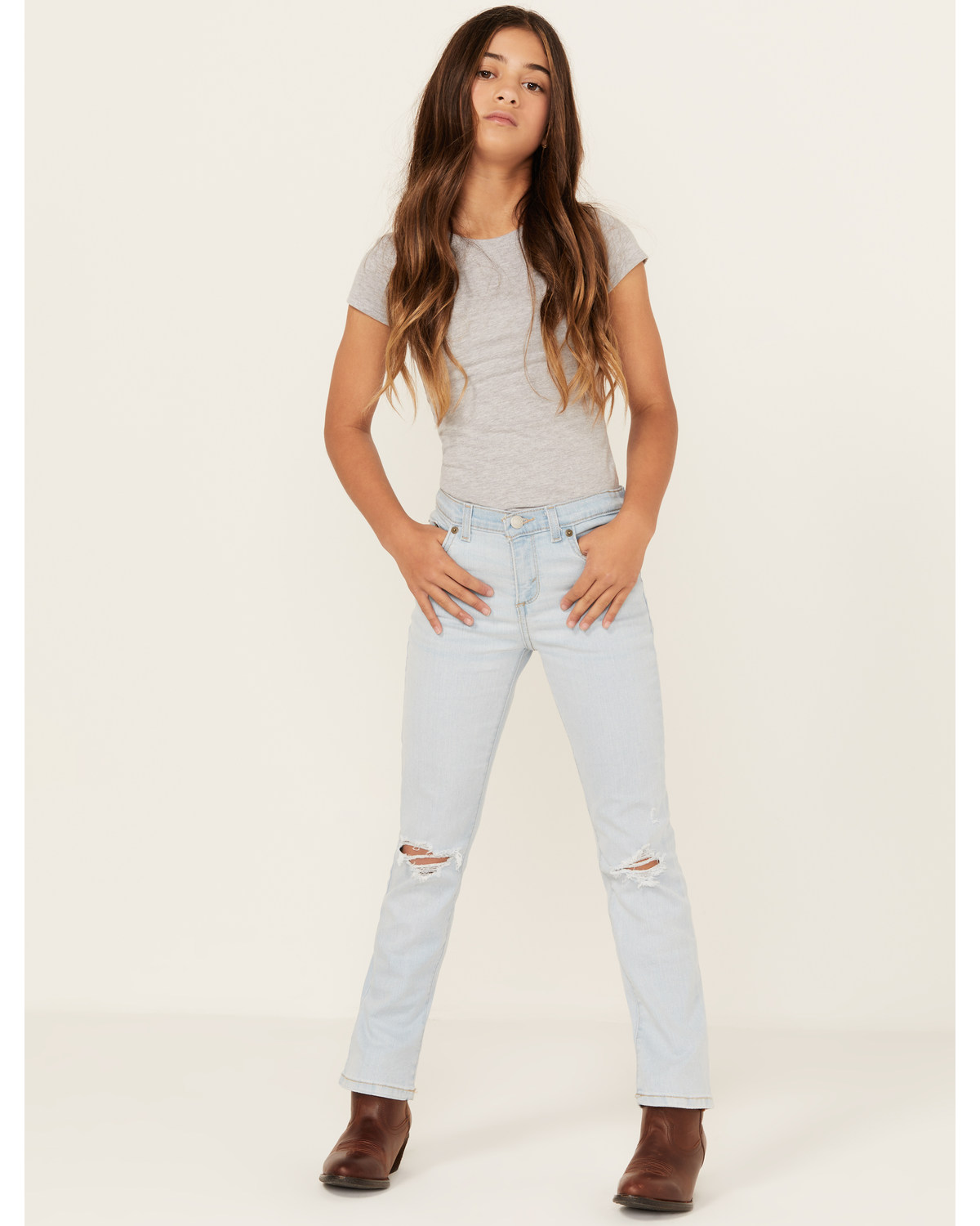 Levi's Girls' Light Wash Afterglow Classic Bootcut Jeans