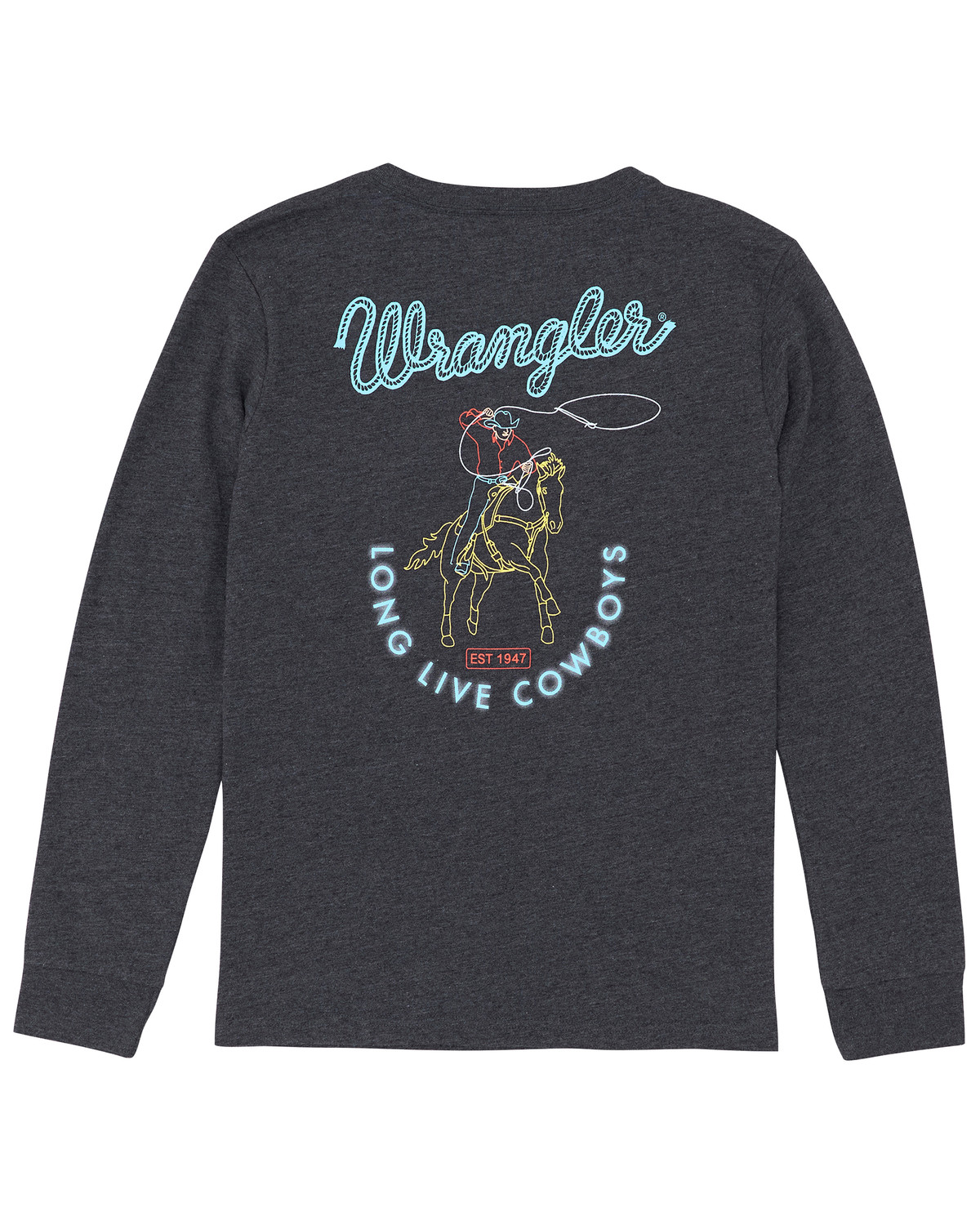 Wrangler Boys' Long Live Cowboys Sleeve Graphic T-Shirt