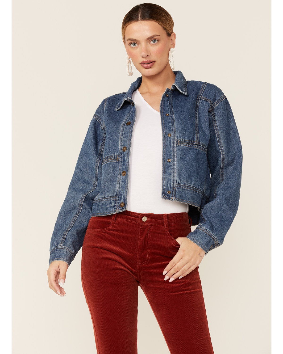 Boom Boom Jeans Medium Wash Seam Pocket 