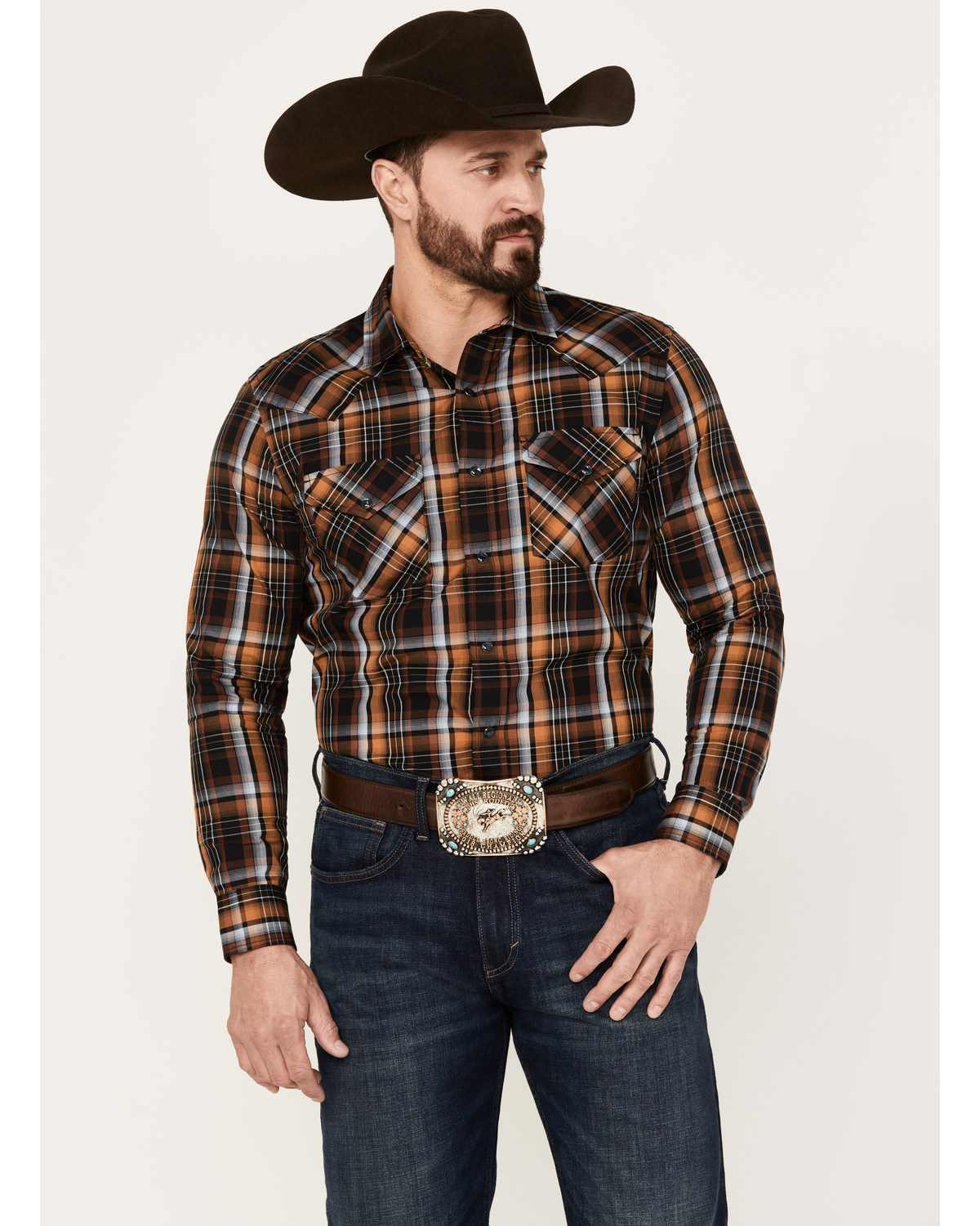 Pendleton Men's Frontier Plaid Long Sleeve Western Snap Shirt