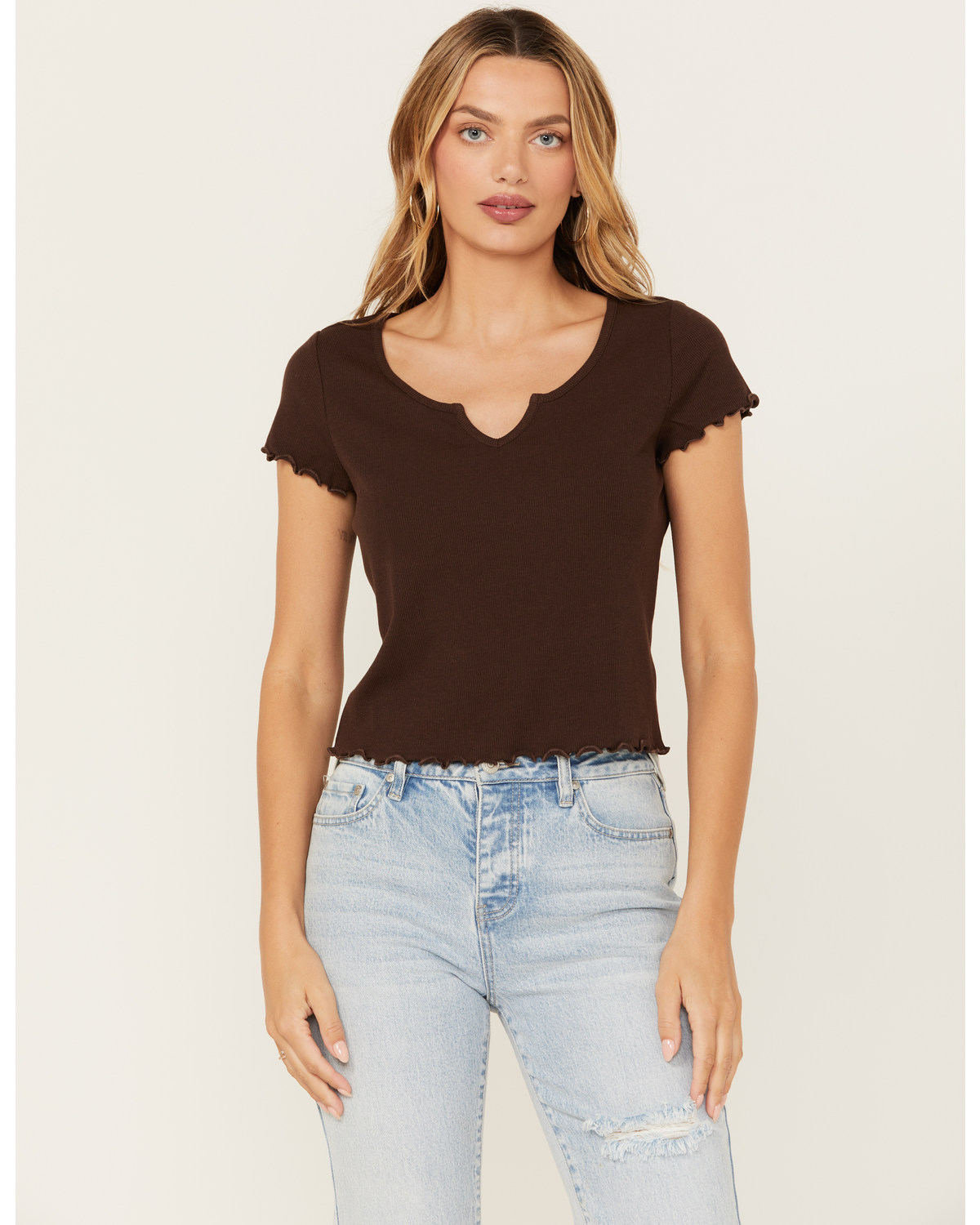 Cleo + Wolf Women's Ribbed Baby Tee